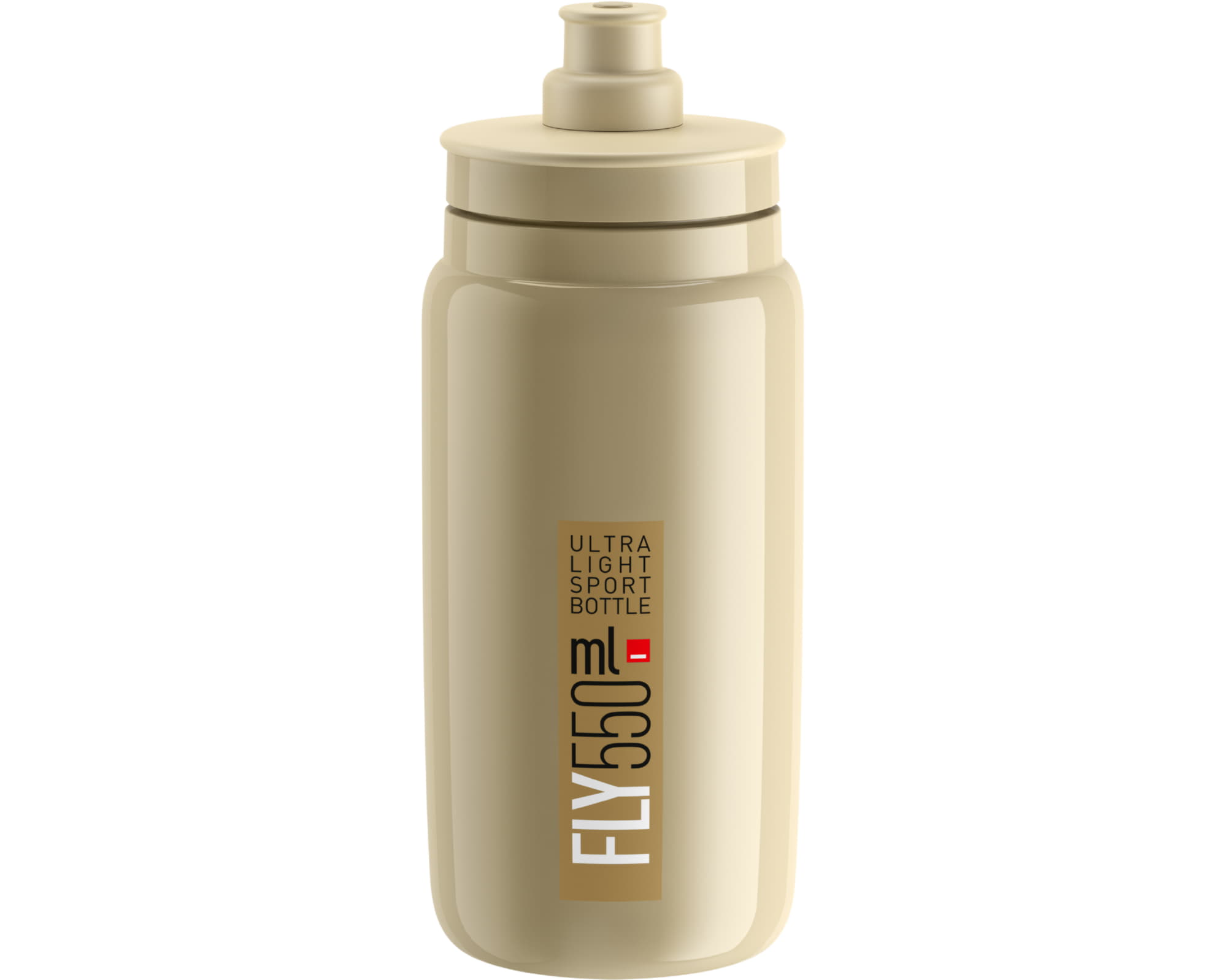 Фляга ELITE FLY бежевая с коричневым лого 550 мл