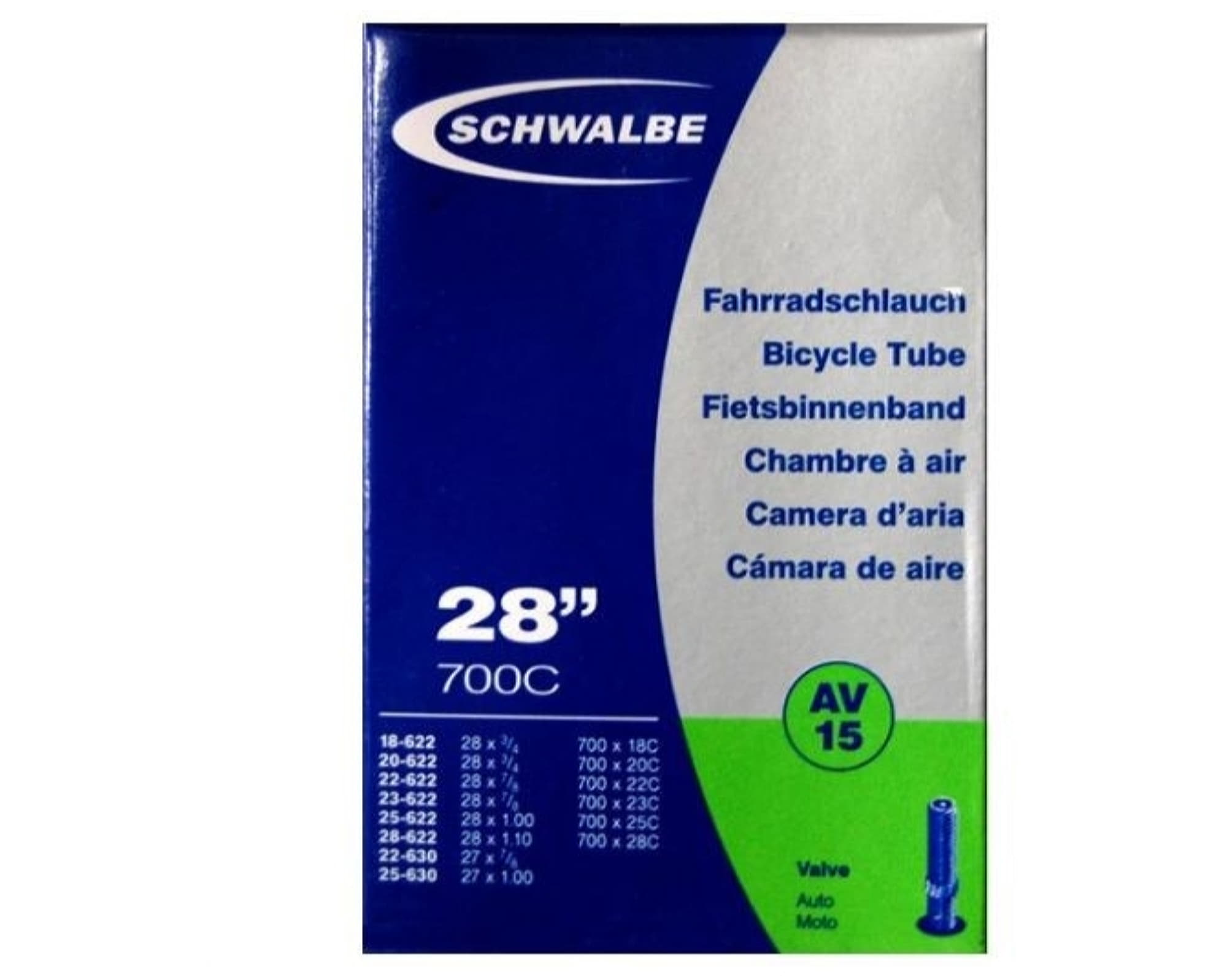 Камера Schwalbe AV15 28 (700x18/28C-622/630) ниппель AV 40мм