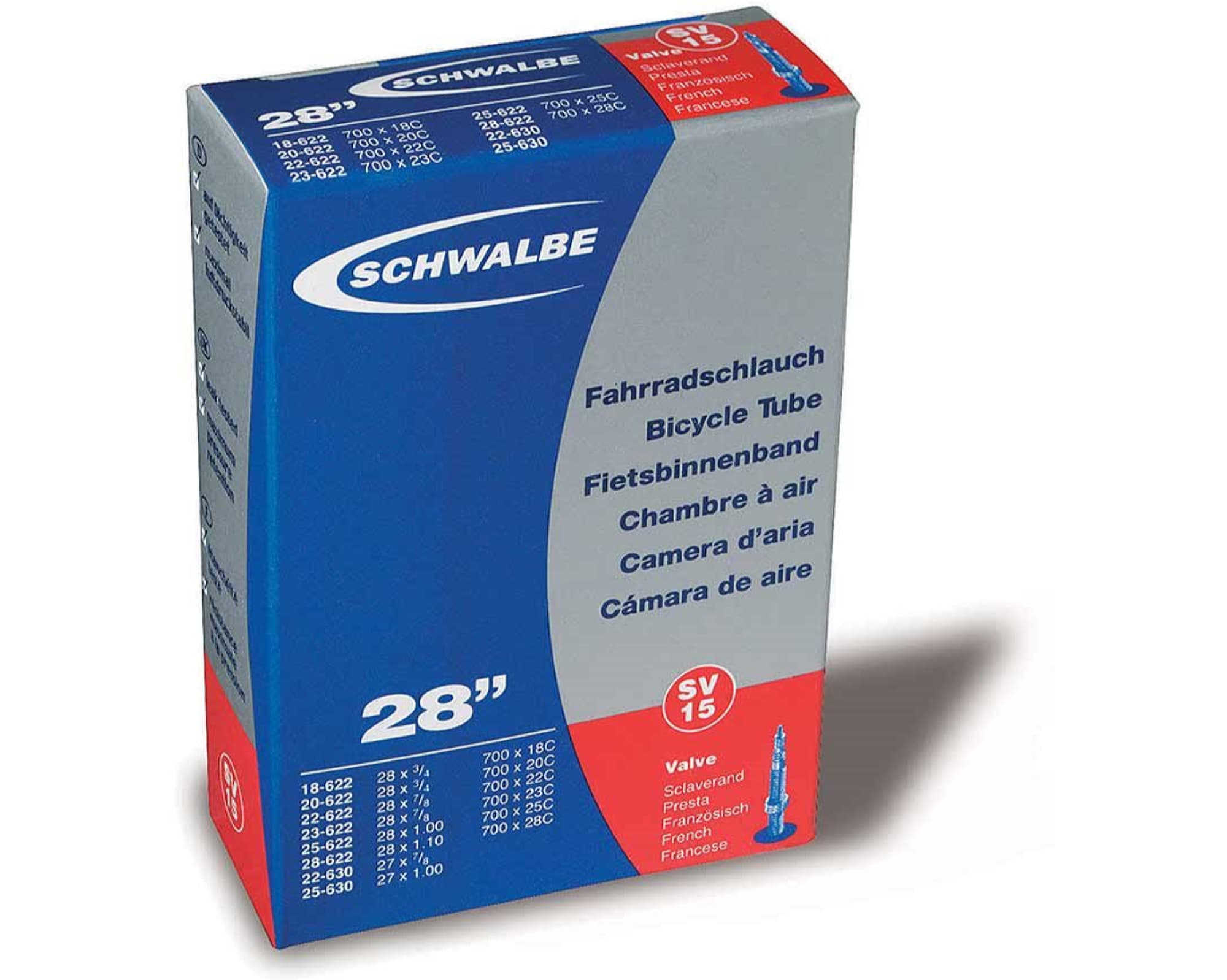 Камера Schwalbe SV15 28 (700x18/28C-622/630) ниппель FV 60мм