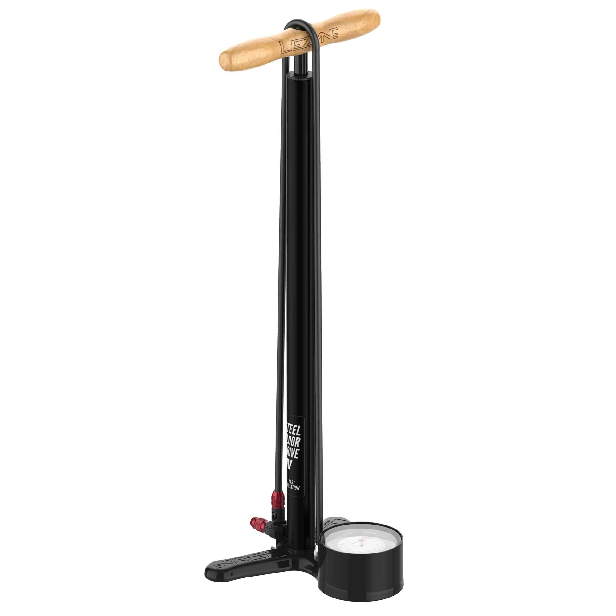 Напольный насос LEZYNE STEEL FLOOR DRIVE HV Манометр 3,5 Черный матовый 100psi Y18