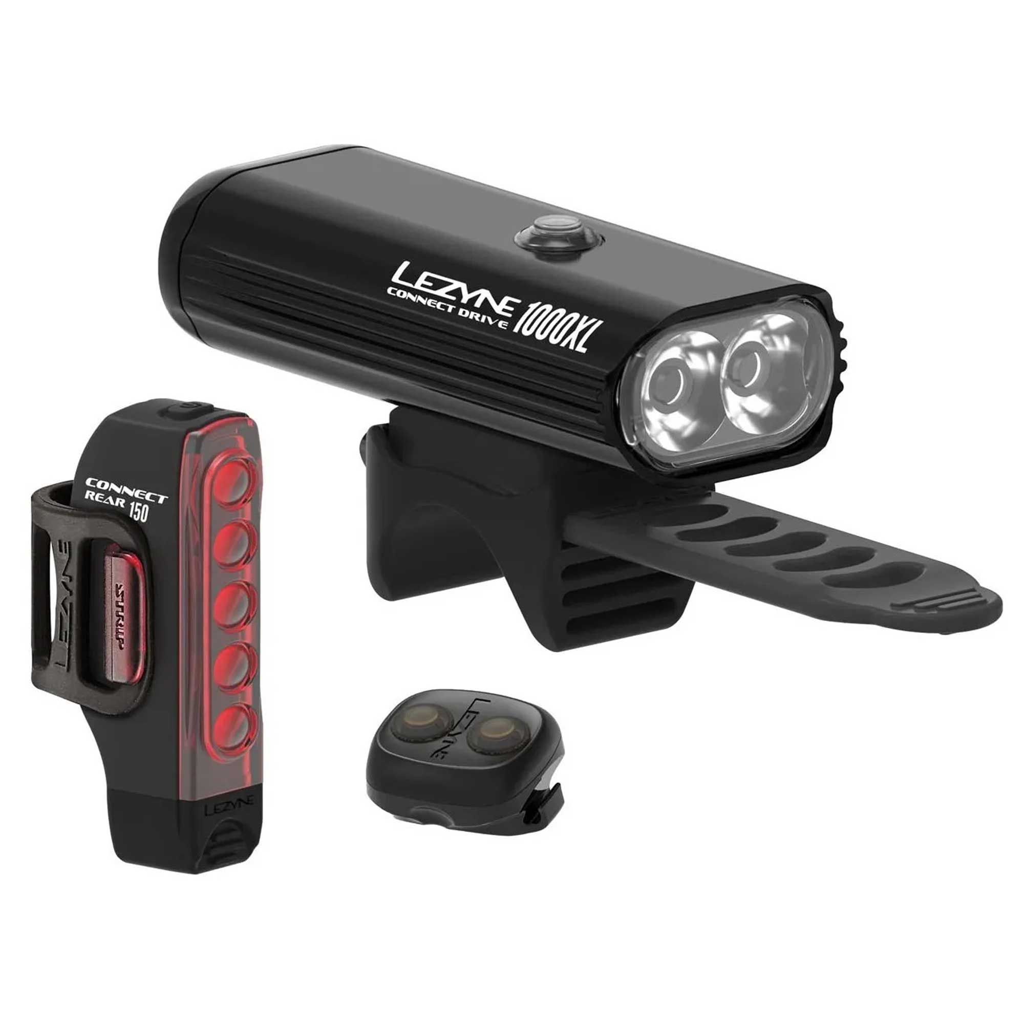 Комплект світла LEZYNE CONNECT DRIVE PRO 1000XL / STRIP CONNECT PAIR Чорний 1000/150 люменівів Y13