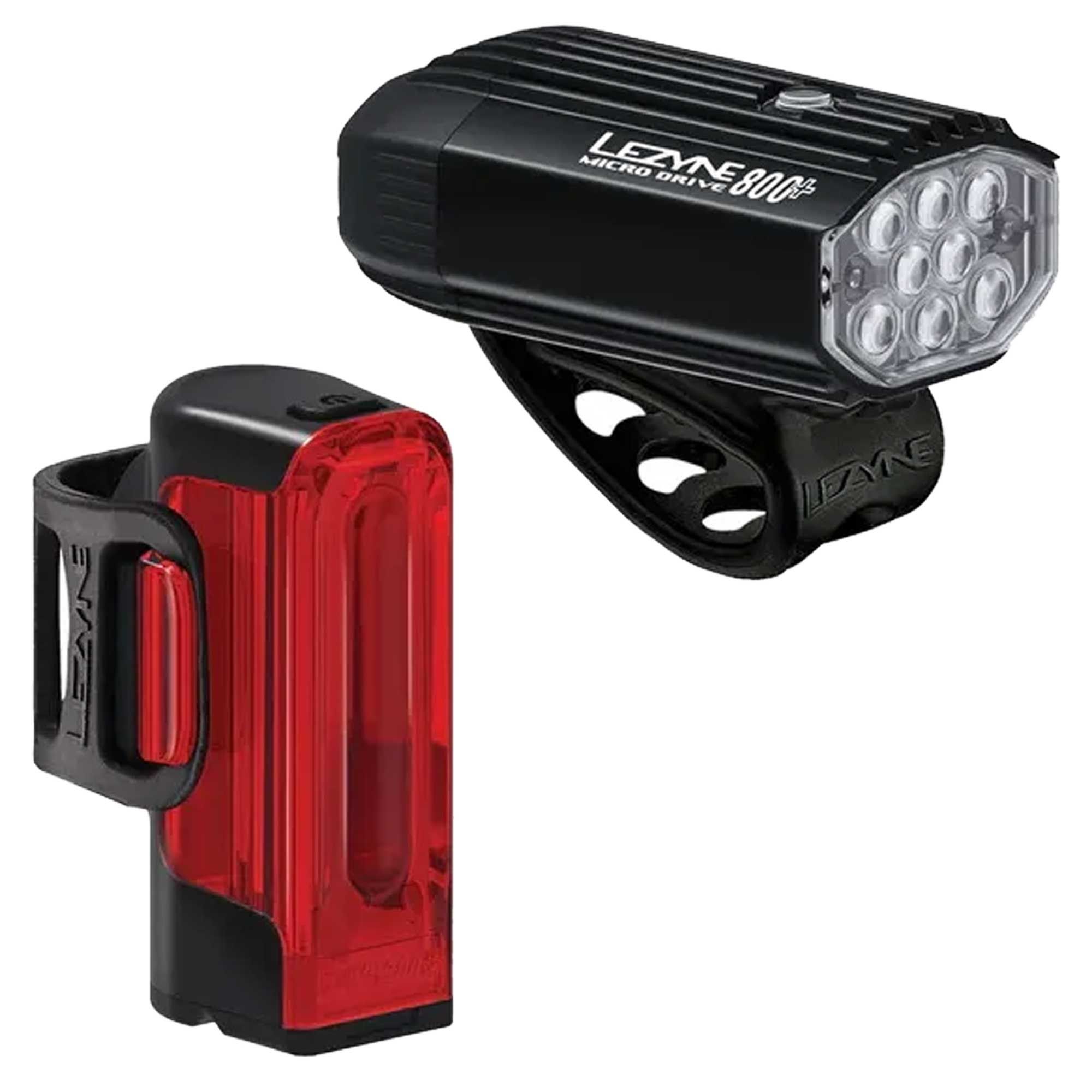 Комплект света LEZYNE MICRO 800+/STRIP 300+ PAIR Черный матовый/Черный 800/300 люменей Y17