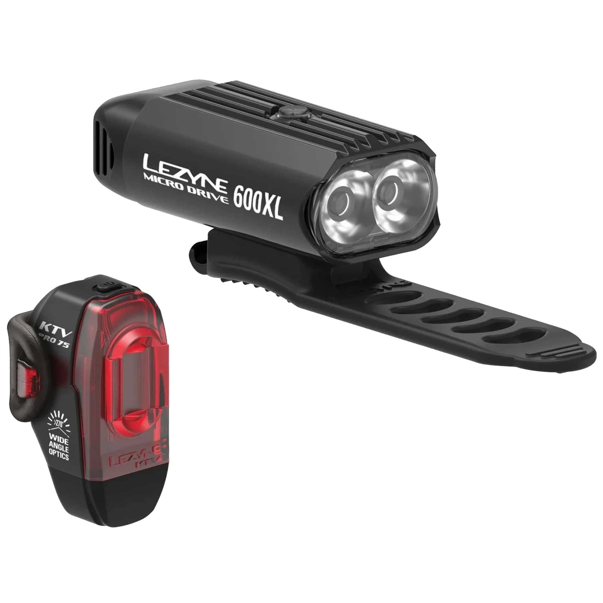 Комплект света LEZYNE MICRO DRIVE 600XL/KTV PRO PAIR Черный/Черный 600/75 люменов Y13