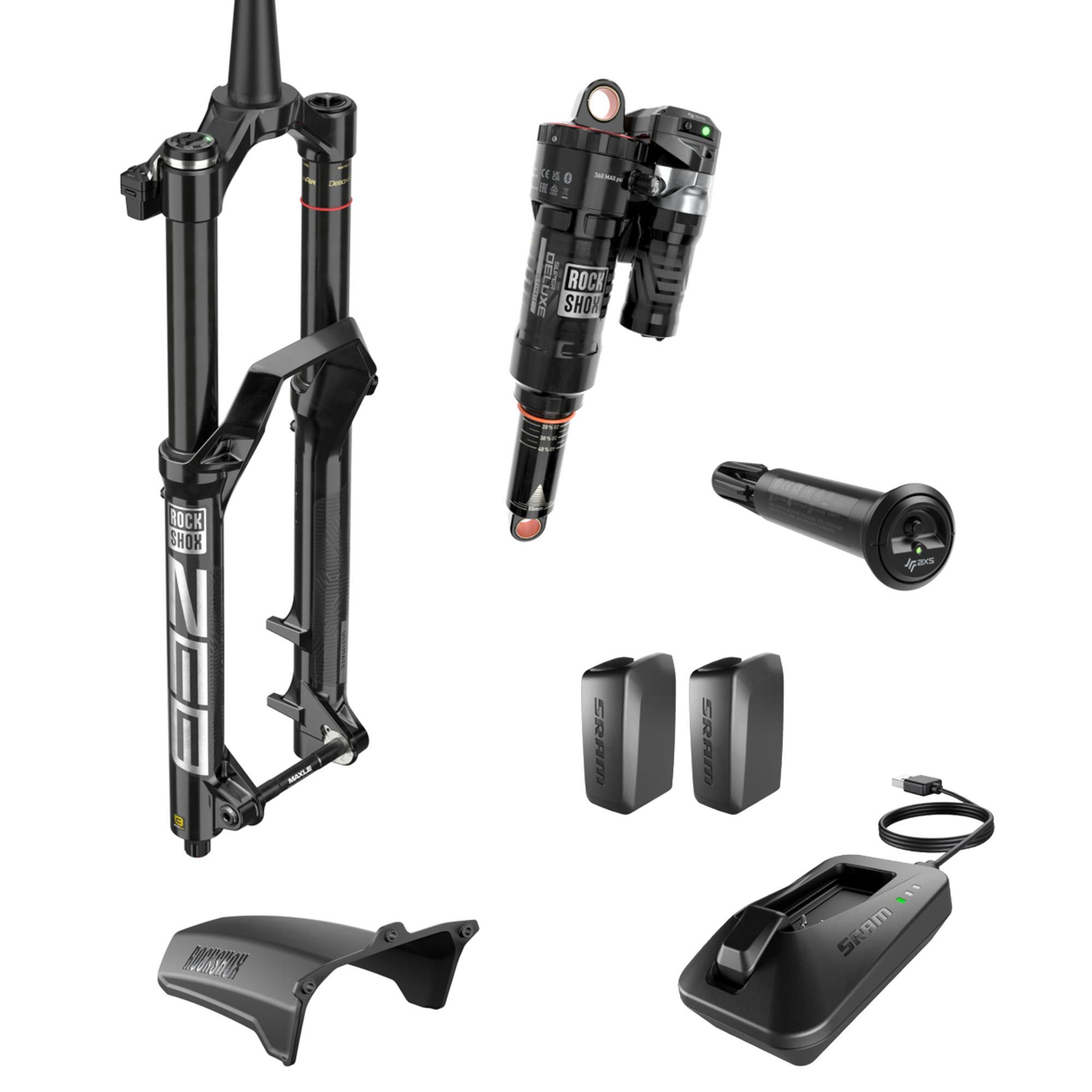 Комплект подвески RockShox Flight Attendant Upgrade Kit - (ZEB 29 FA 170, SuperDeluxe205x60FA Trunnion/No Bushing, DubFA Pedal Sensor, 2 Batteries w/charger) A1 - Specialized Enduro