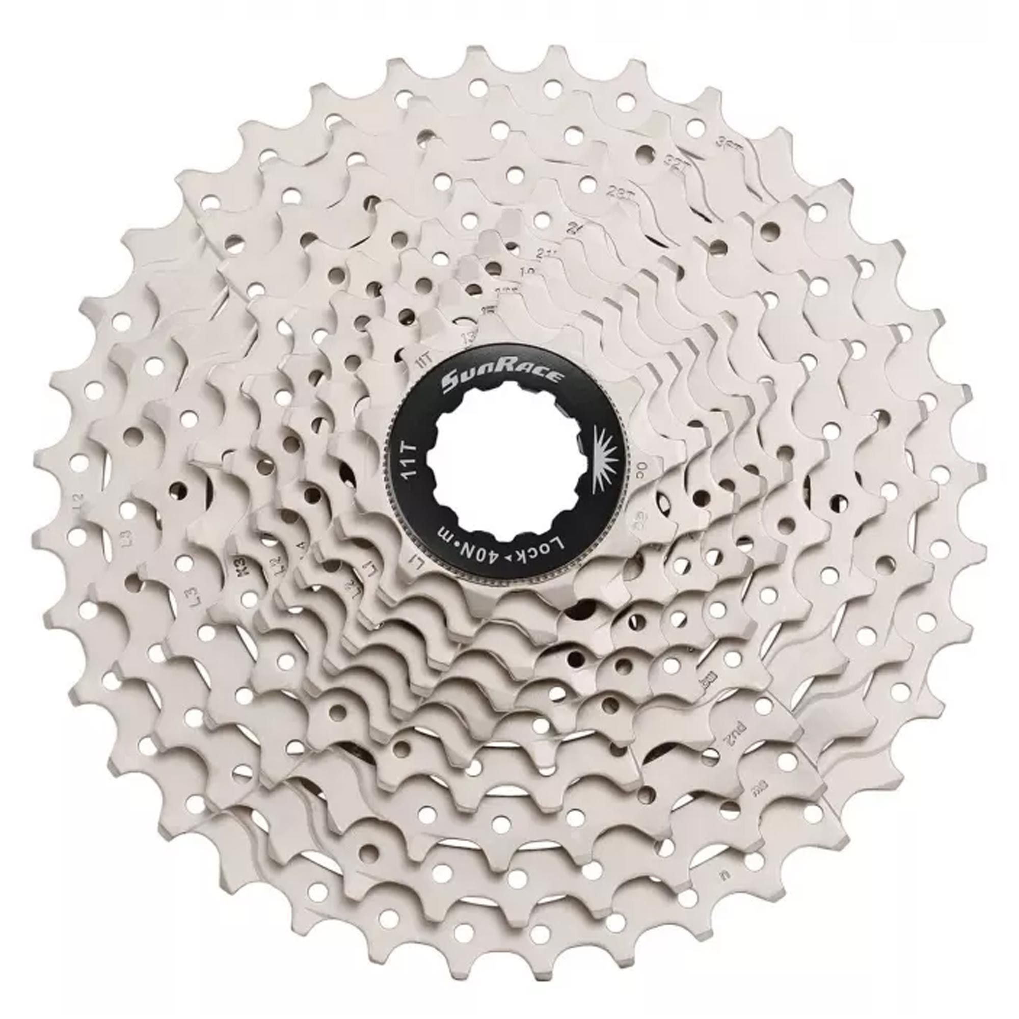Касета 10-k 11-36T SUN RACE MS MTB, алюмінієвий павук, Metallic Silver