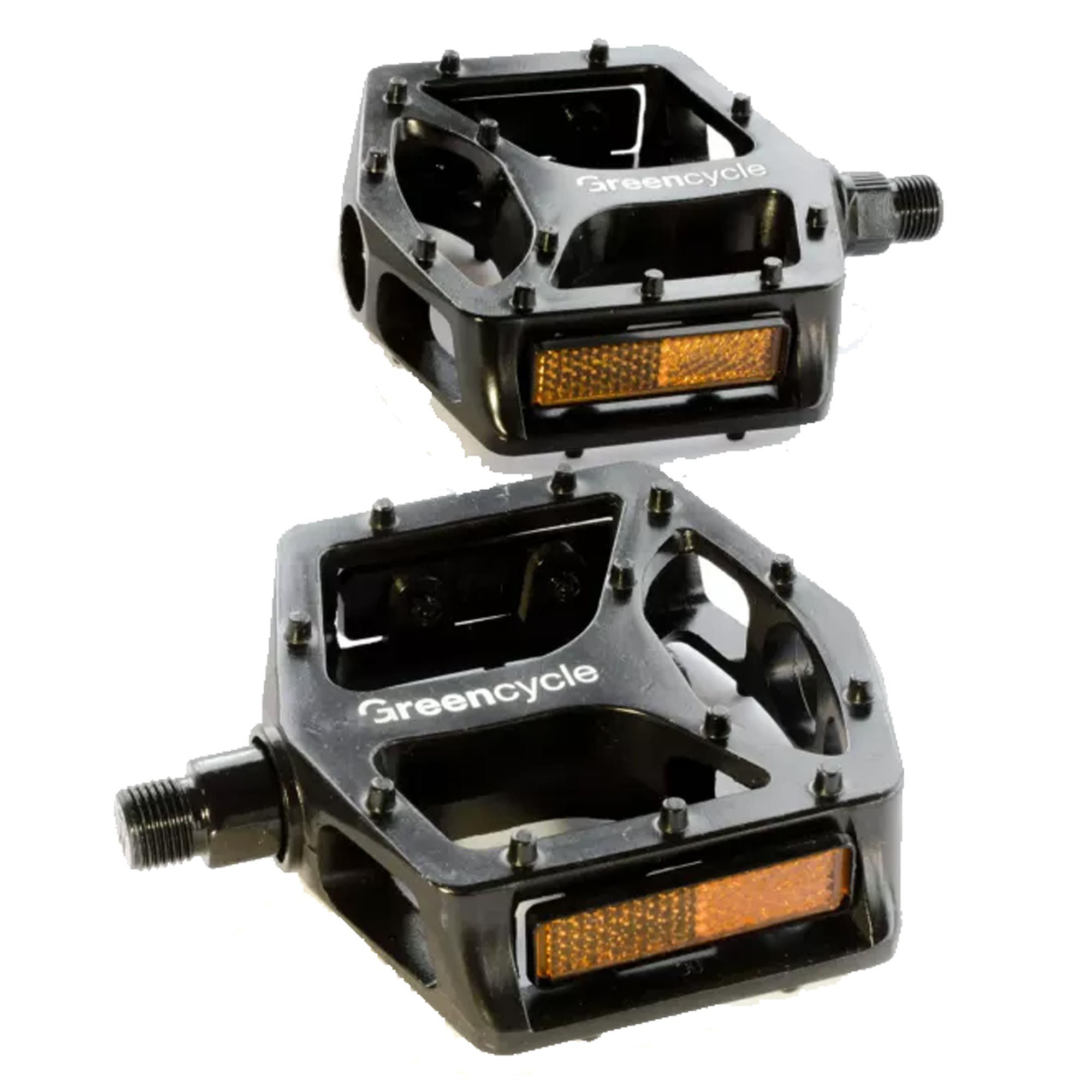 Педалі Green Cycle GPD-M305, алюмінієві кулькові підшипники, вісь 9/16 бориста сталь (розмір 112х108х26) 514 грам