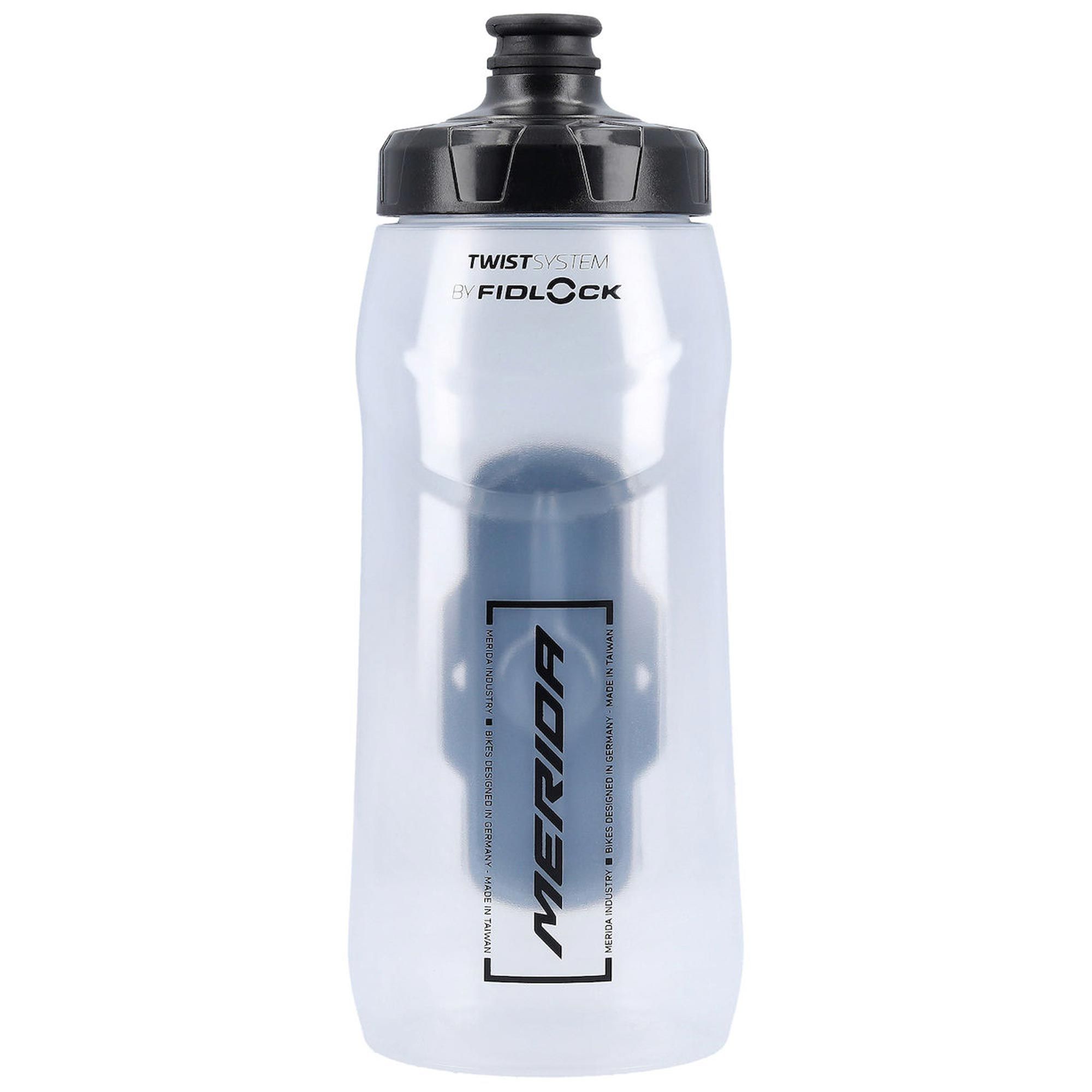 Фляга MERIDA/FIDLOCK Transparent, Glossy Black 620 ccm, Bottle with connector