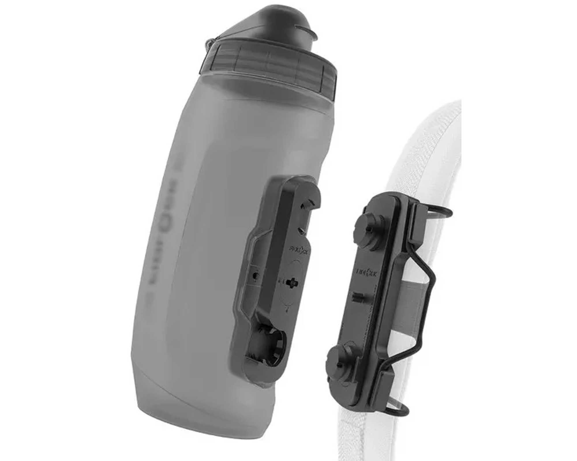 Фляга з конектором та базою FIDLOCK TWIST bottle 590мл., база для кріплення на лямку рюкзака, прозорий / чорний
