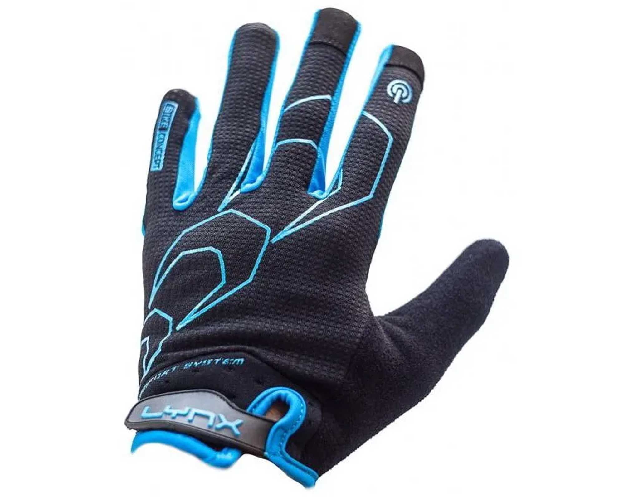 Велоперчатки LYNX All-Mountain BB: Защита и контроль для агрессивного катания (Размер M, Черный/Синий)