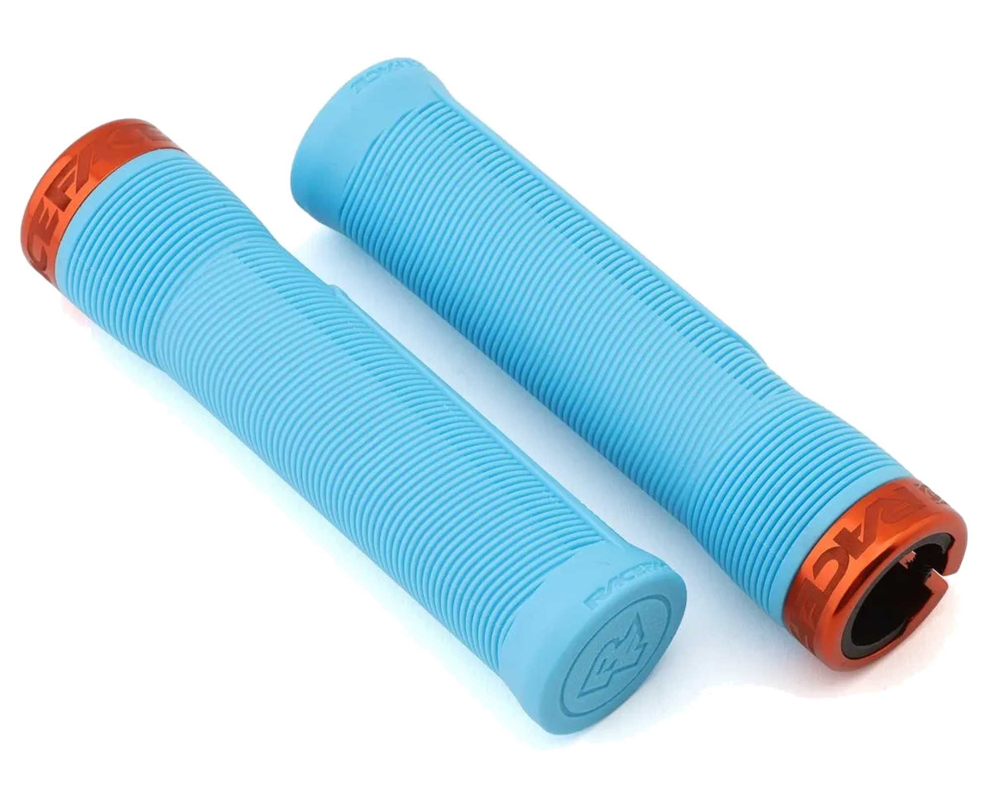 Гріпси RACE FACE CHESTER, 31 мм, Хомут (LIGHT BLUE) Світло-Синій, Грип (ORANGE) Помаранчевий (Гумові)