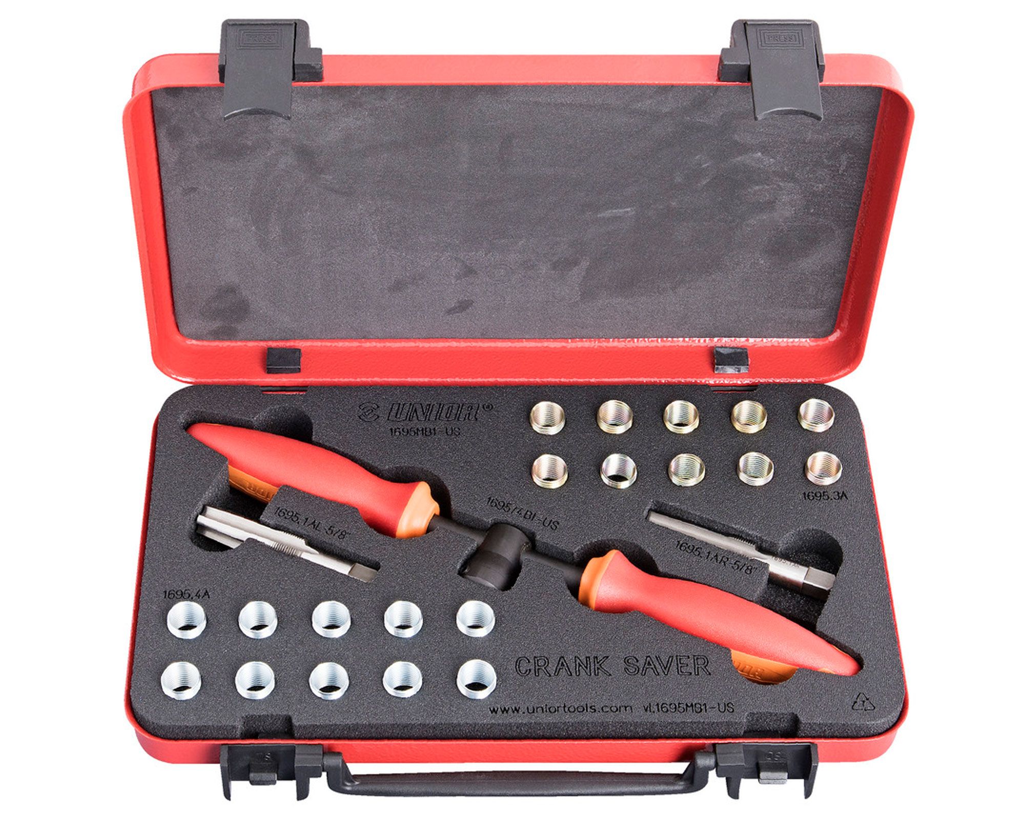 Набор Unior Tools для восстановления резьбы педали Crank Saver (Красный)