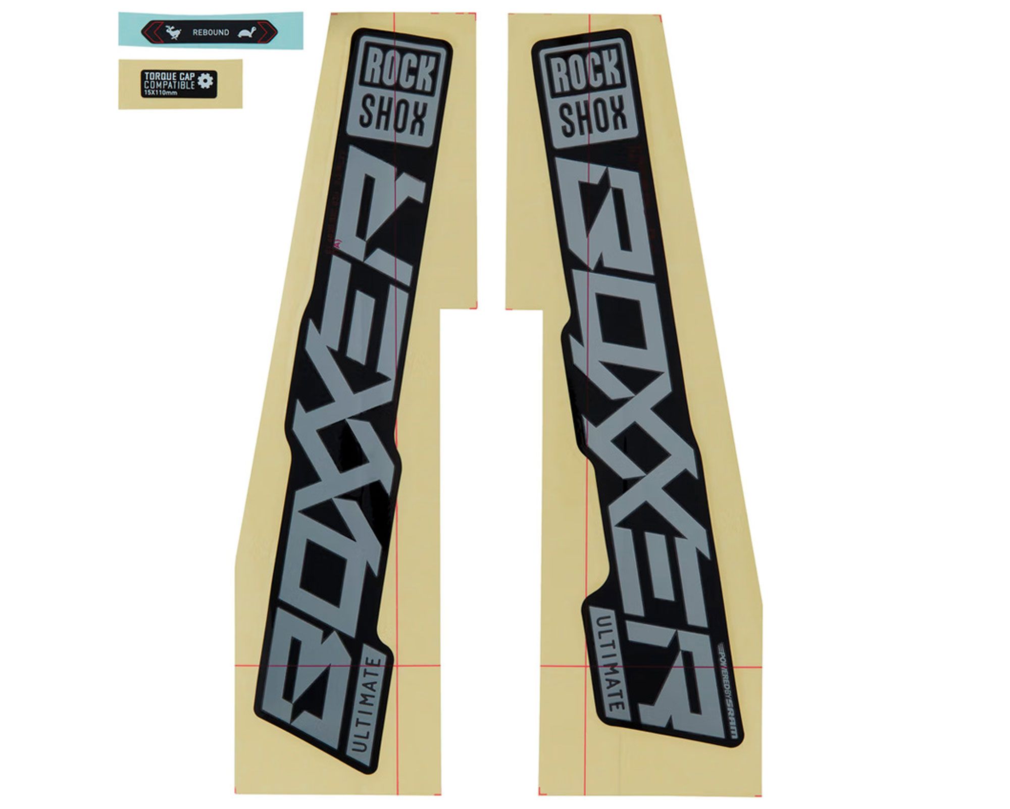 Набір наліпок ROCKSHOX BOXXER ULTIMATE 27/29 GLOSS POLAR FOIL (Чорний глянець)