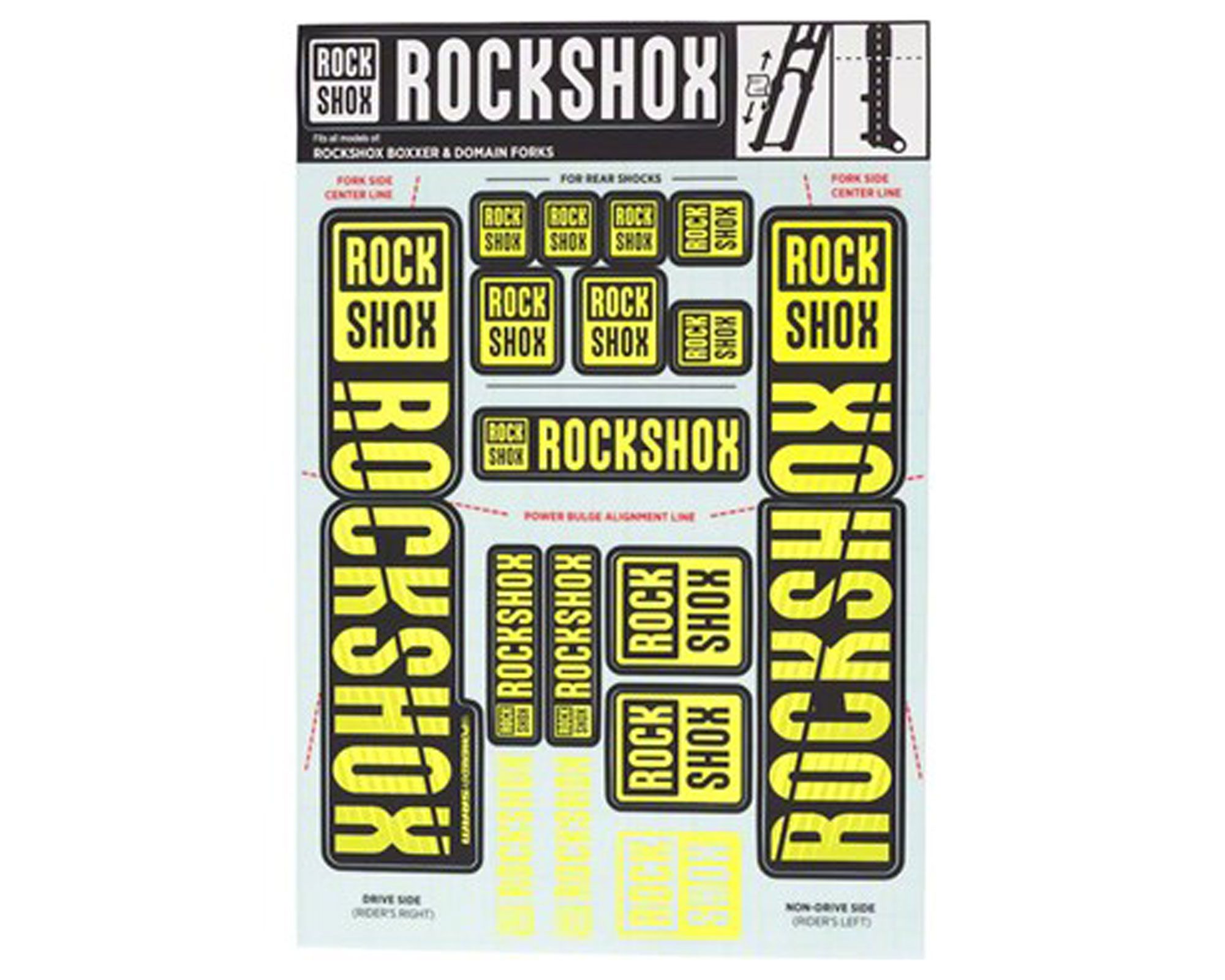 Набір наліпок RockShox KIT 35 мм DC NE01 YELLOW (Жовтий Неоновий)