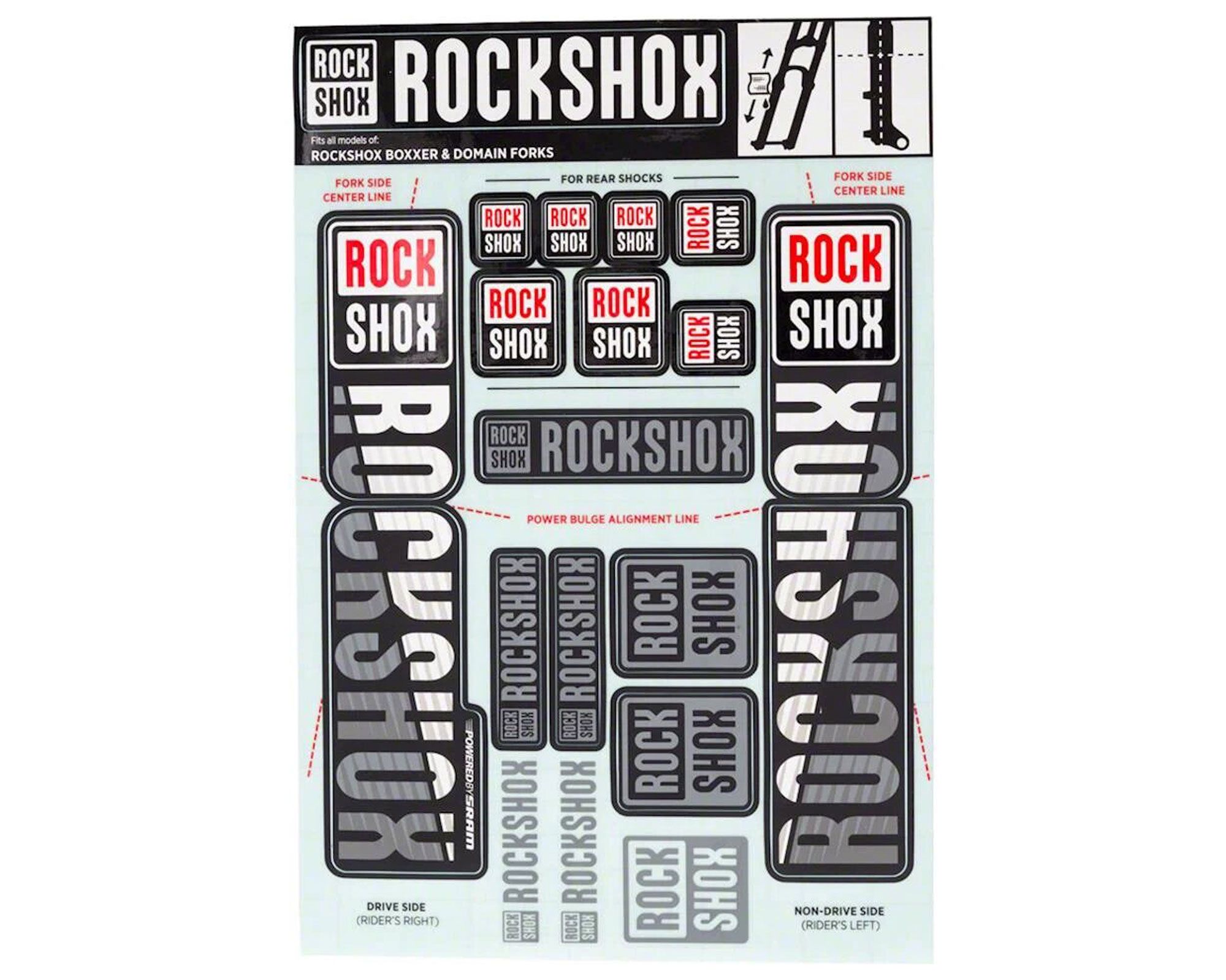 Набор наклеек RockShox KIT 35мм DC (WHITE)