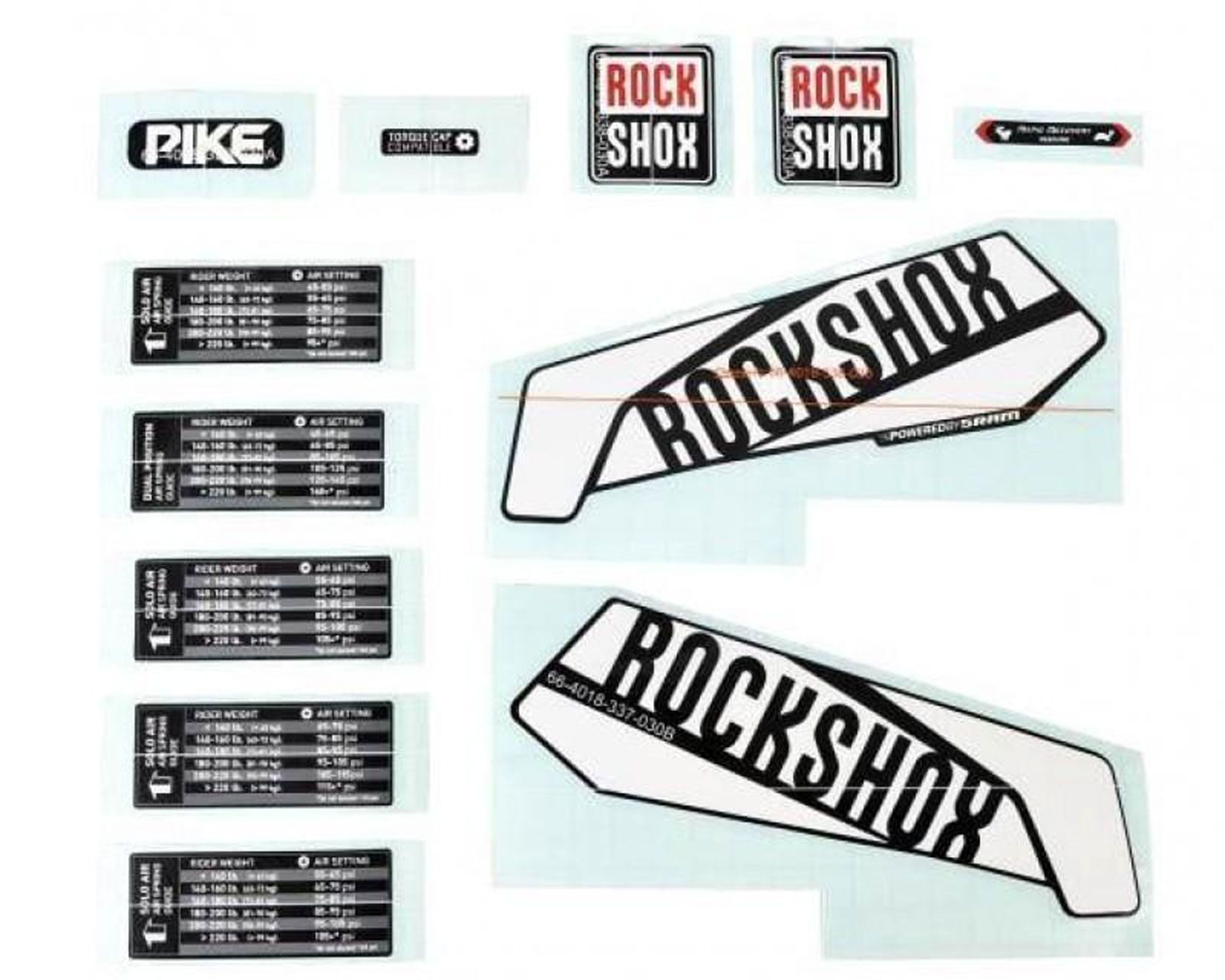 Набір наліпок RockShox KIT PIKE 26/27.5/29 (Білий/Темно-Чорний) SRAM
