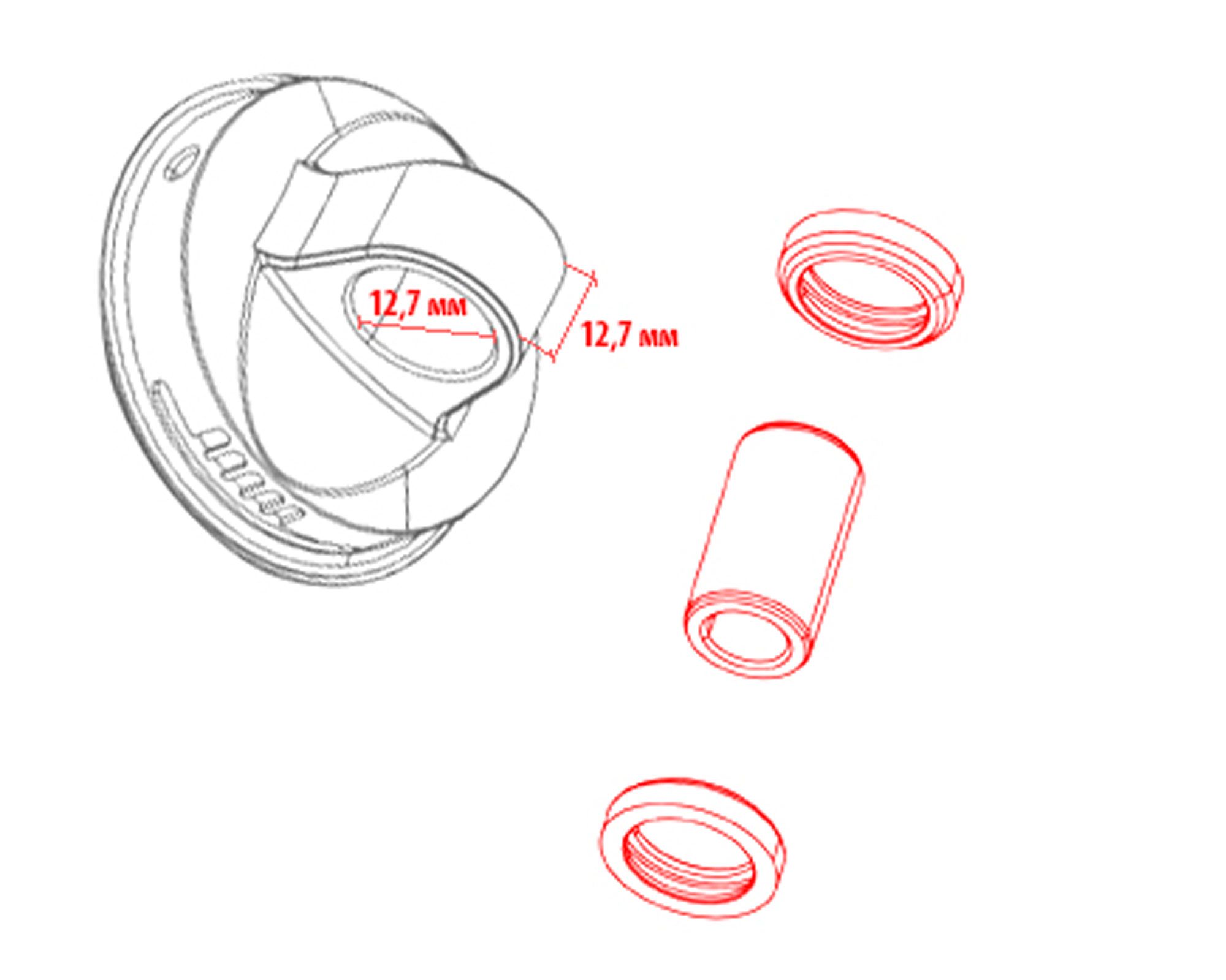 Крепление заднего амортизатора RockShox SRAM 1/2X1/2 18.0X9.5мм (3 шт)