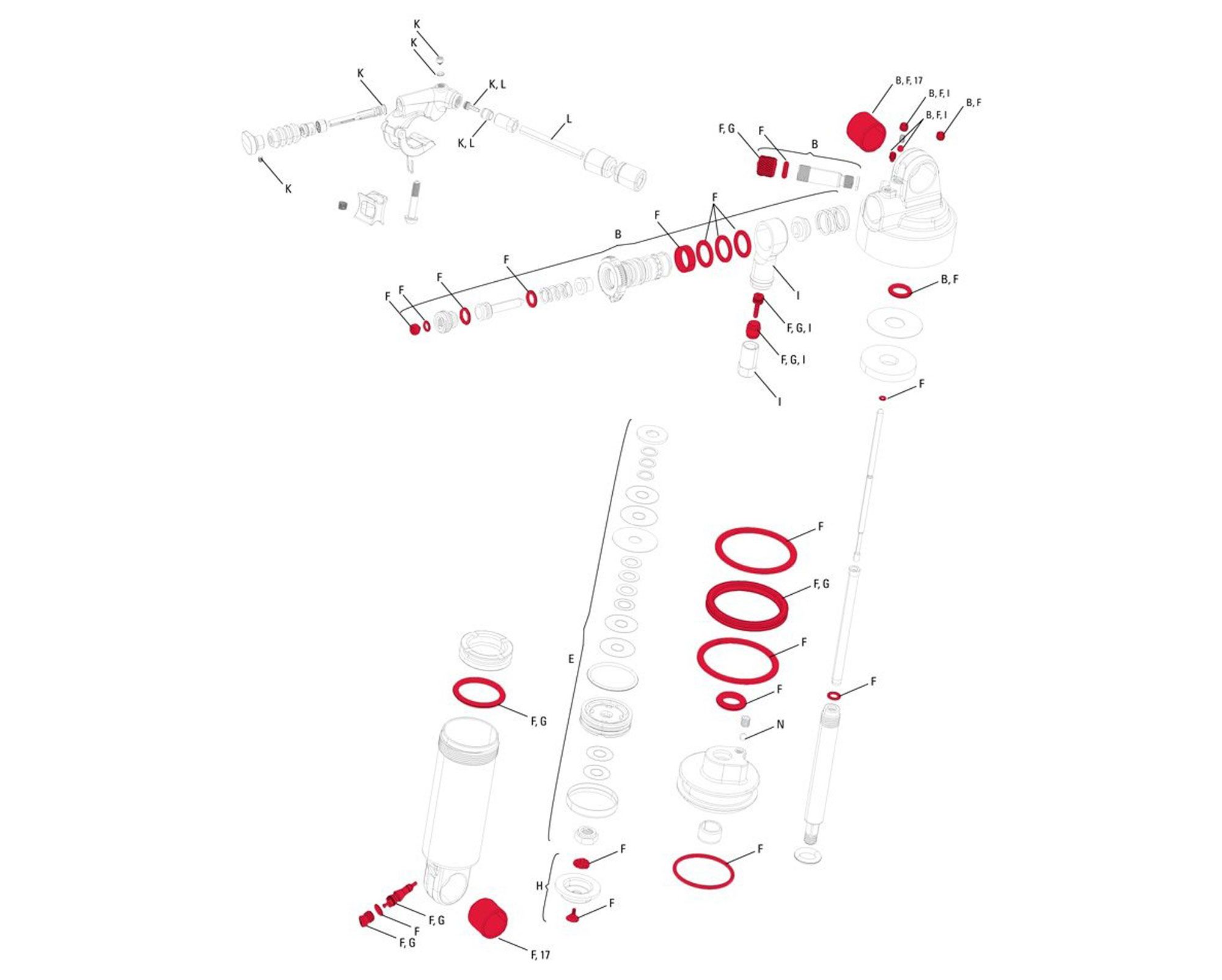 Сервісний набір FULL 2012 MONARCH XX RockShox SRAM