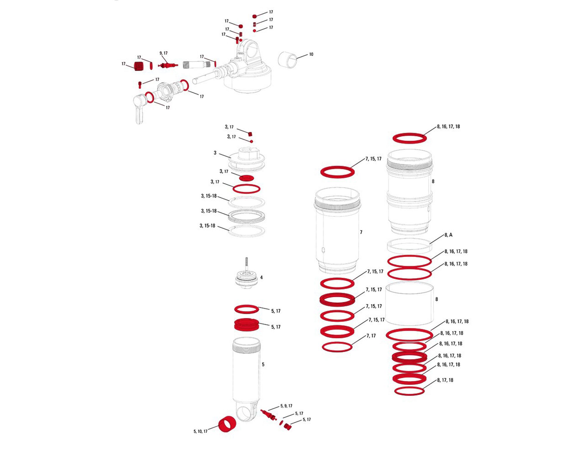 Сервисный набор FULL 2013 MN3 RT3 RockShox SRAM