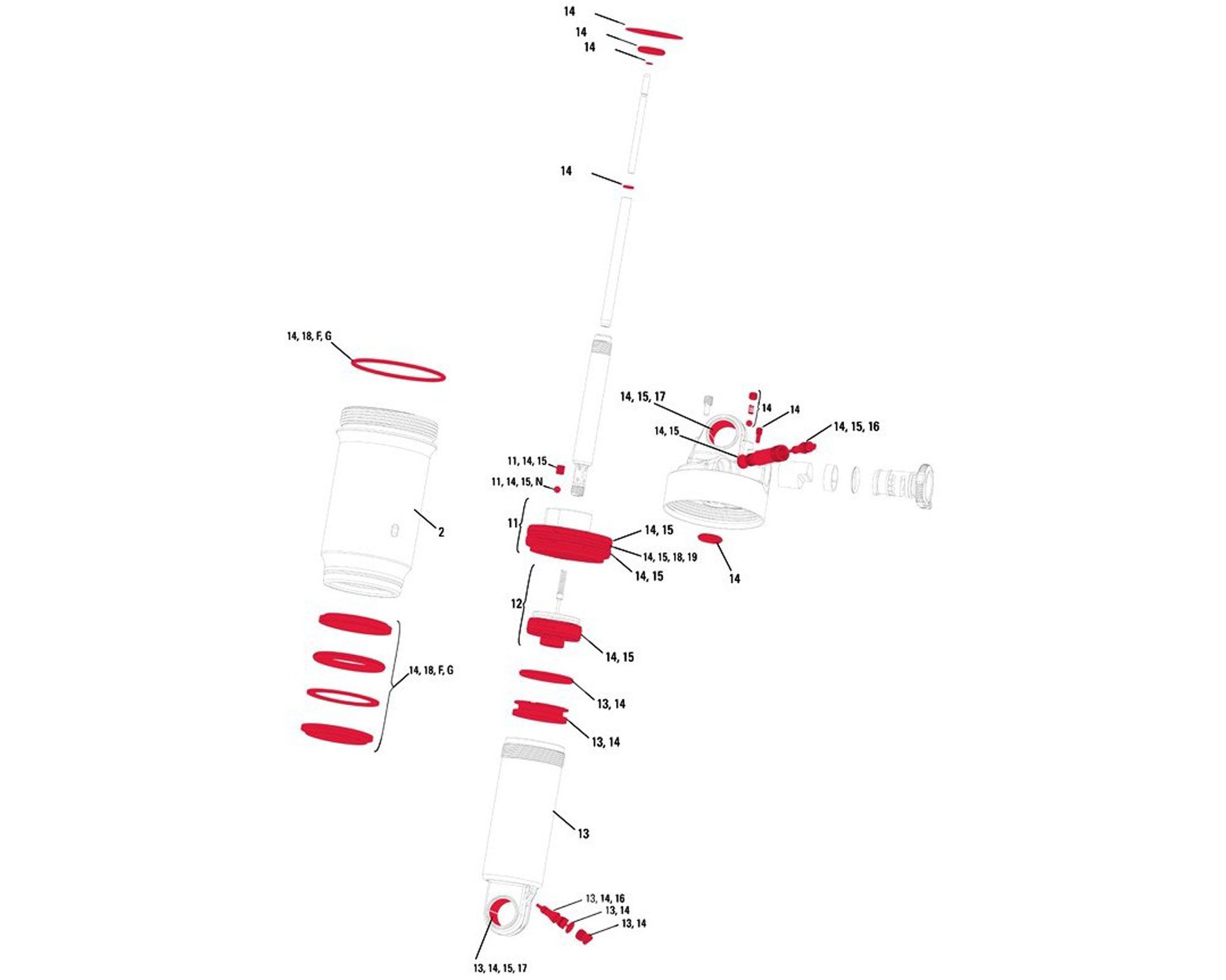 Повний сервісний набір SERVICE KIT FULL, RockShox MONARCH RT3/RT/R (2011)