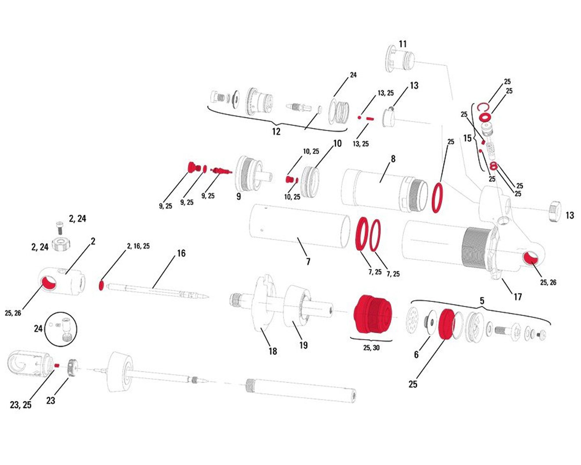 Полный сервисный набор SERVICE KIT FULL, RockShox VIVID (2011-2012) Пружина