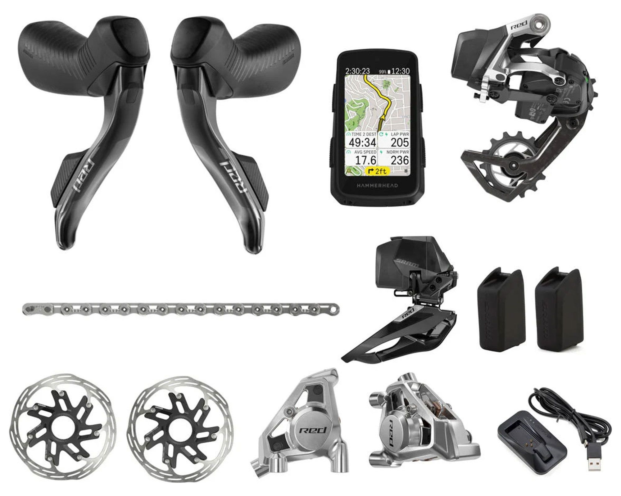 Групсет Red eTap AXS 2x E1 Electronic HRD (з Karoo, 160мм), SRAM