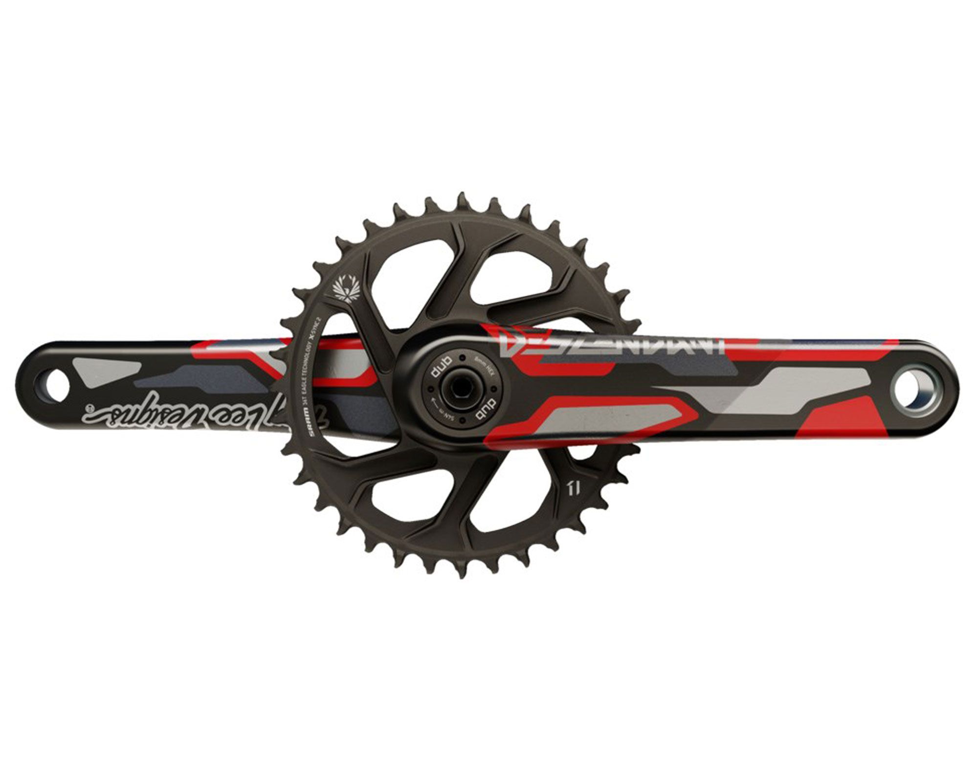 Шатуни Descendant Troy Lee Designs DH DUB83 165, зірка 36Т (Червоний) TRUVATIV