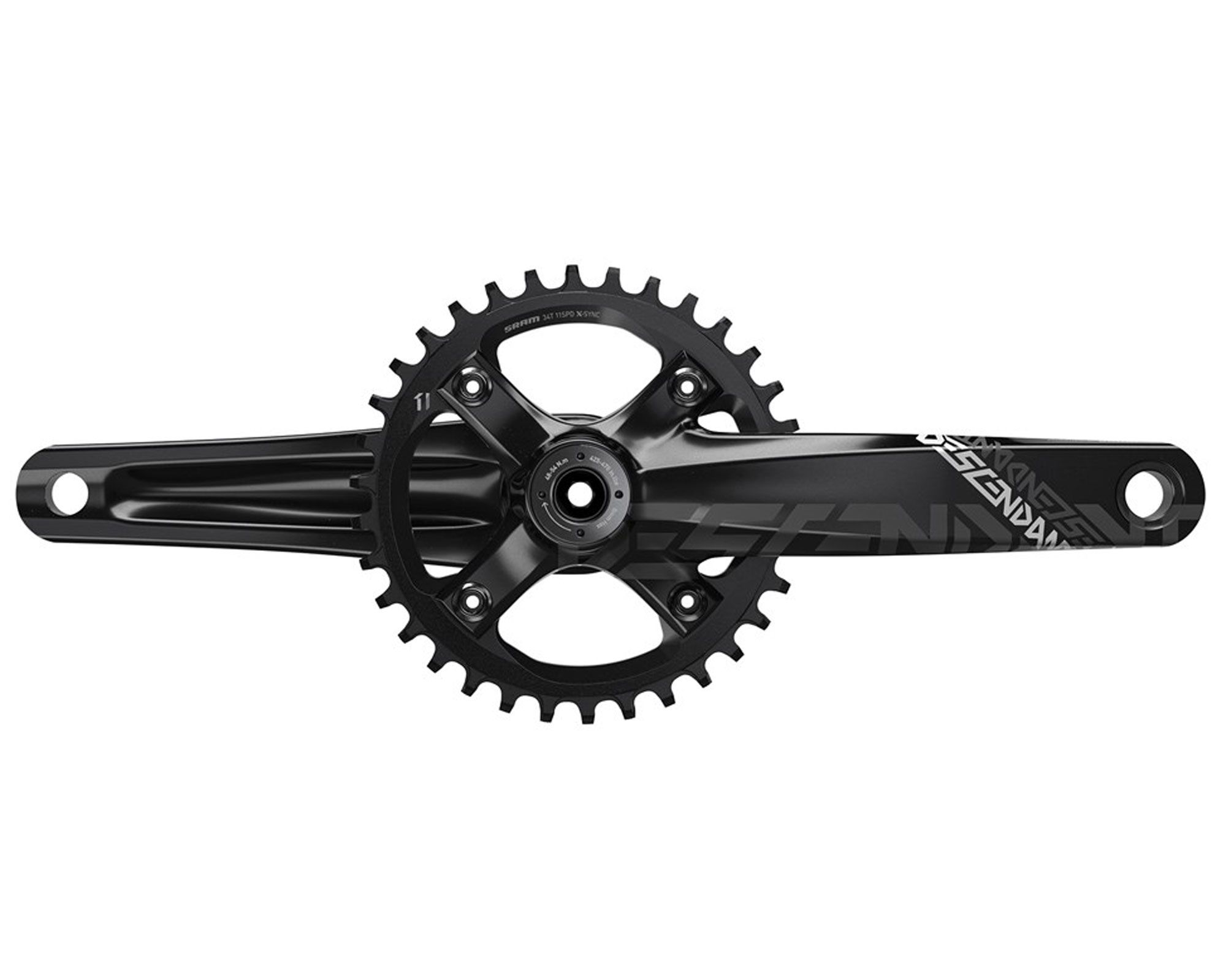 Шатуни Descendant DH BB3083 170 34T Sram (Чорний)