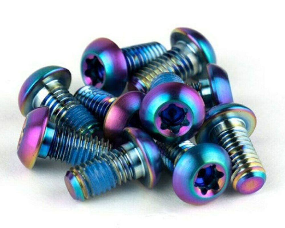 Болты в ротор T25 TI Torx TEKTRO (Titanium, Red, красный) 12 шт