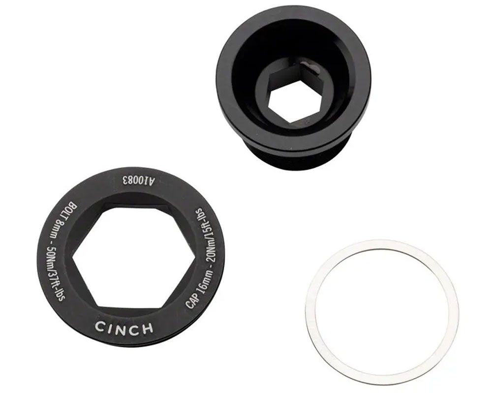 Болт в шатуни Cinch RACE FACE, M18x1.5, з ковпачком-знімачем, (Matte Black) матовий чорний