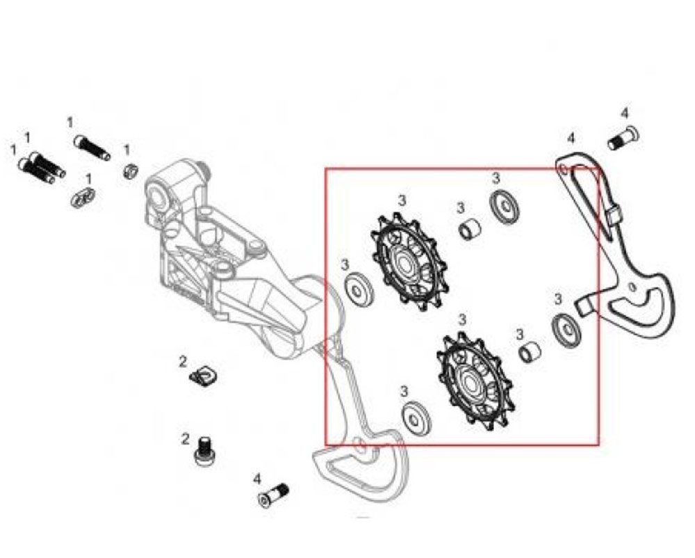 Ролики Заднього Перемикача Tektro RD-M5100-L (чорний)