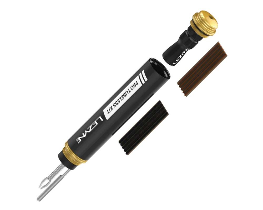 Ремкомплект для бескамерок Lezyne Pro Tubeless Kit, с насосом СО2, (Black) чёрный