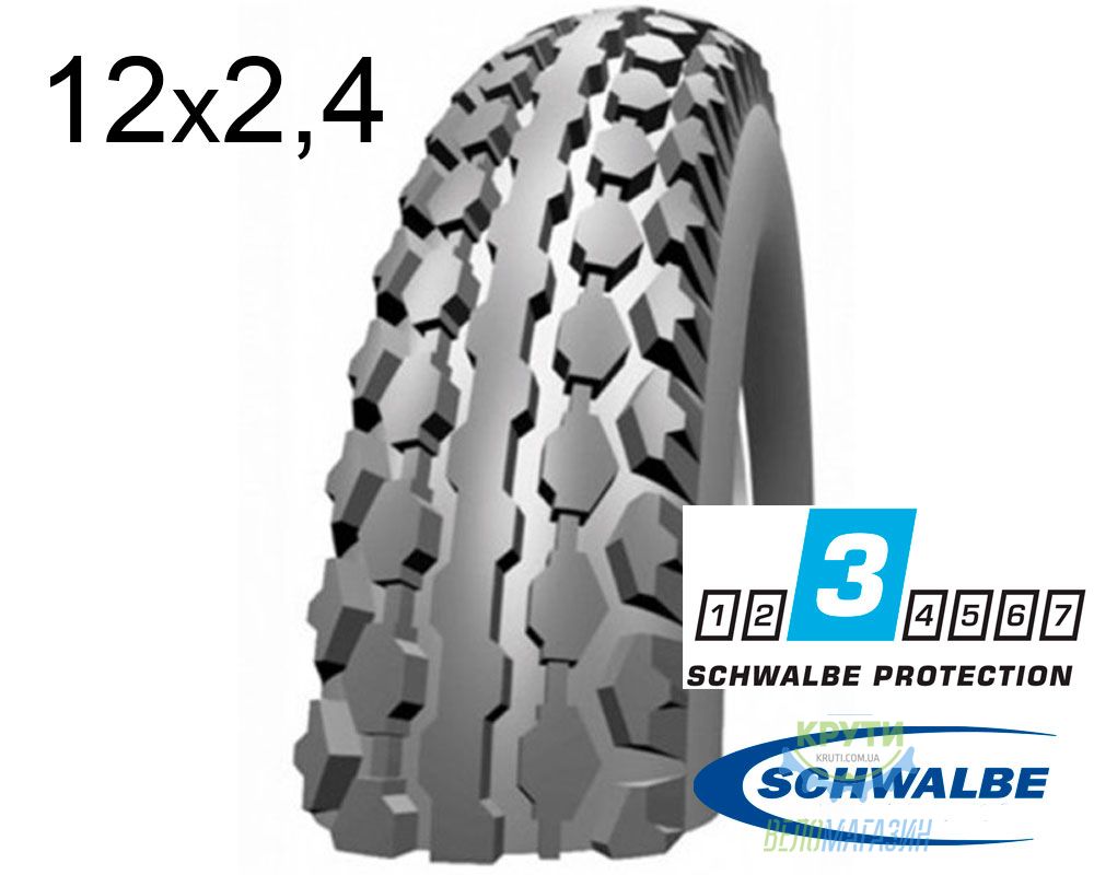 Покришка 12X1/2X2 1/4 (62-203) Schwalbe Hs158 K-Guard Reinf. Gr/Gr Grc