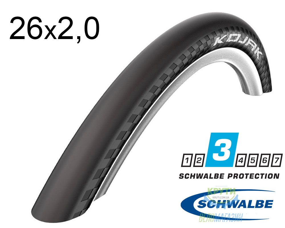 Покрышка 26X2.00 (50-559) Schwalbe Kojak Raceguard, Folding B/B-Sk+Rla Hs385 Spc 67 EPI