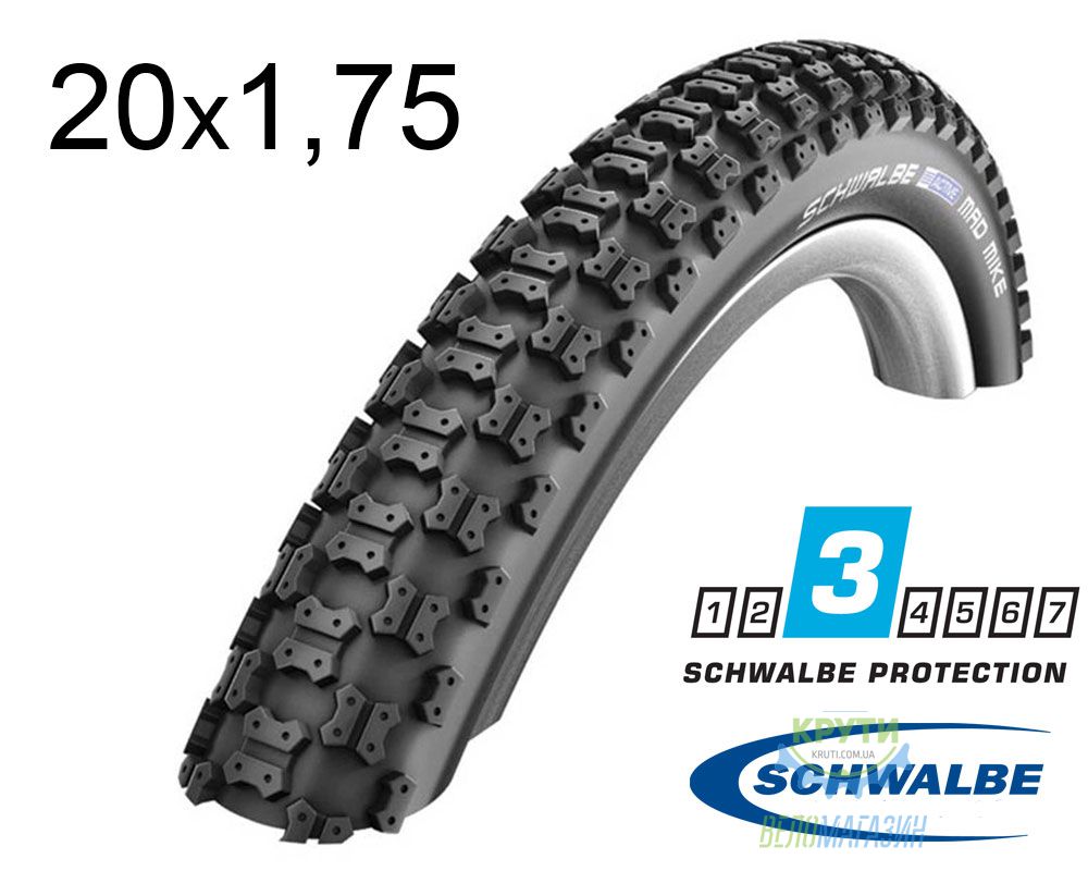 Покришка 20X1.75 (47-406) Schwalbe Mad Mike Hs137 Kevlarguard B/B SBC 50 EPI