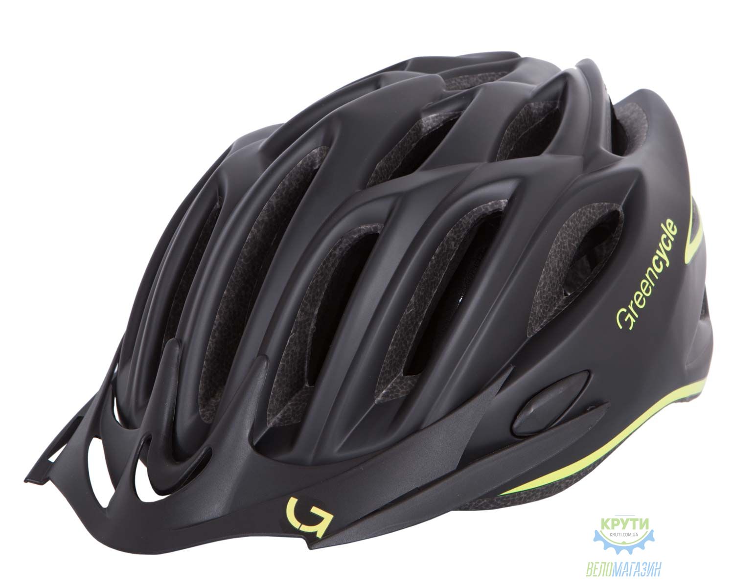 шолом Green Cycle New Rock розмір 54-58см чорно-жовтий матовий