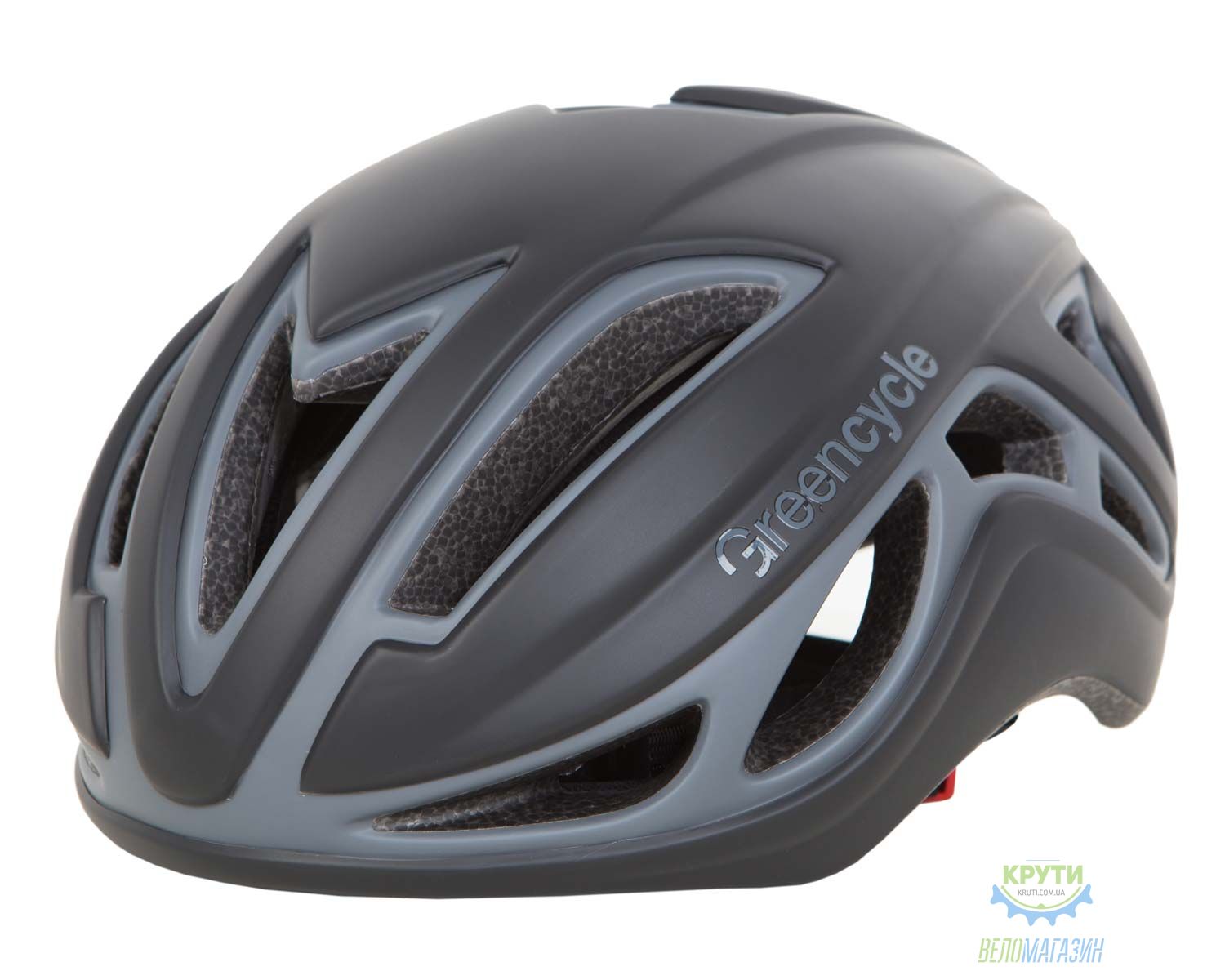 шолом Green Cycle Jet розмір L для шосе/триатлона і гонок з роздільним стартом чорно-Сірий матовий