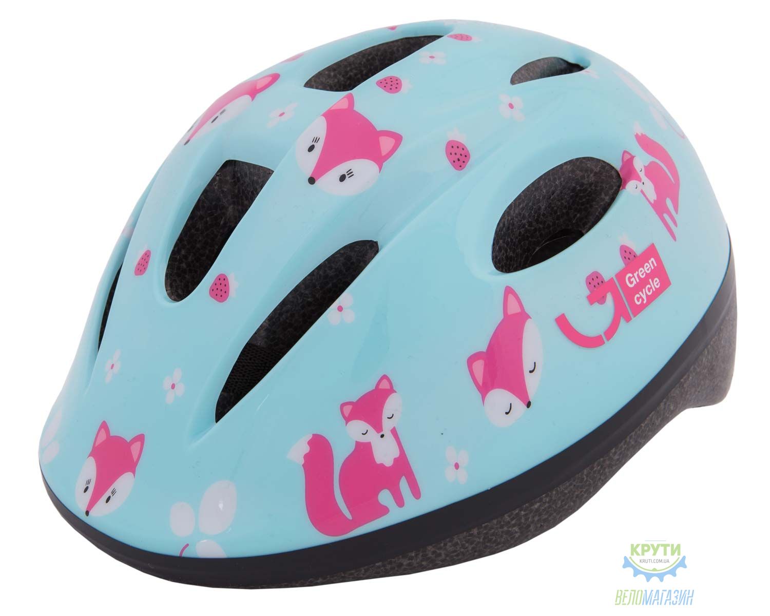 шлем детский Green Cycle Foxy размер 48-52см мятный/малиновый/Розовый лак