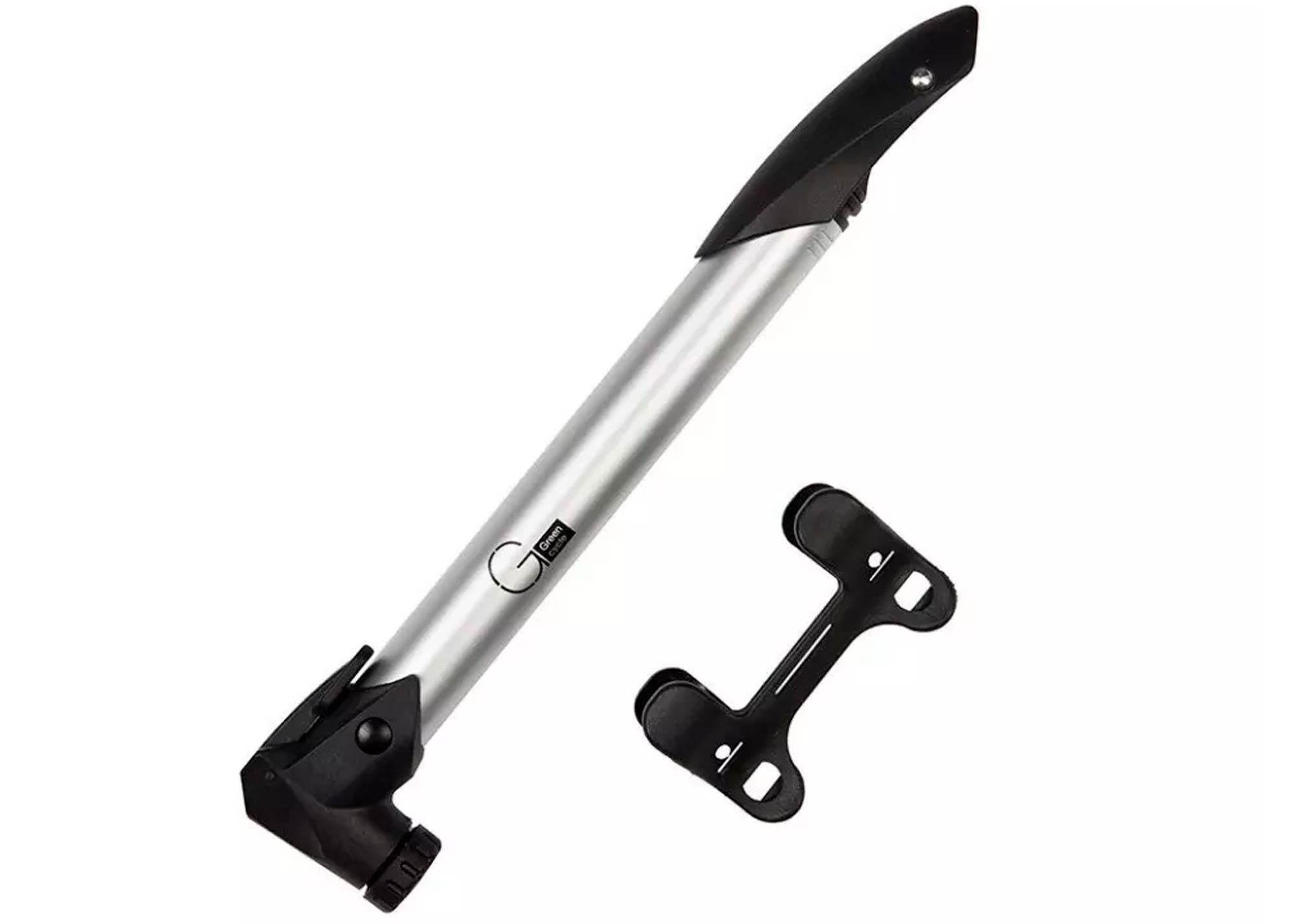 Мининасос Green Cycle GPM-219 алюминиевый, presta+schrader, 120psi, серебро