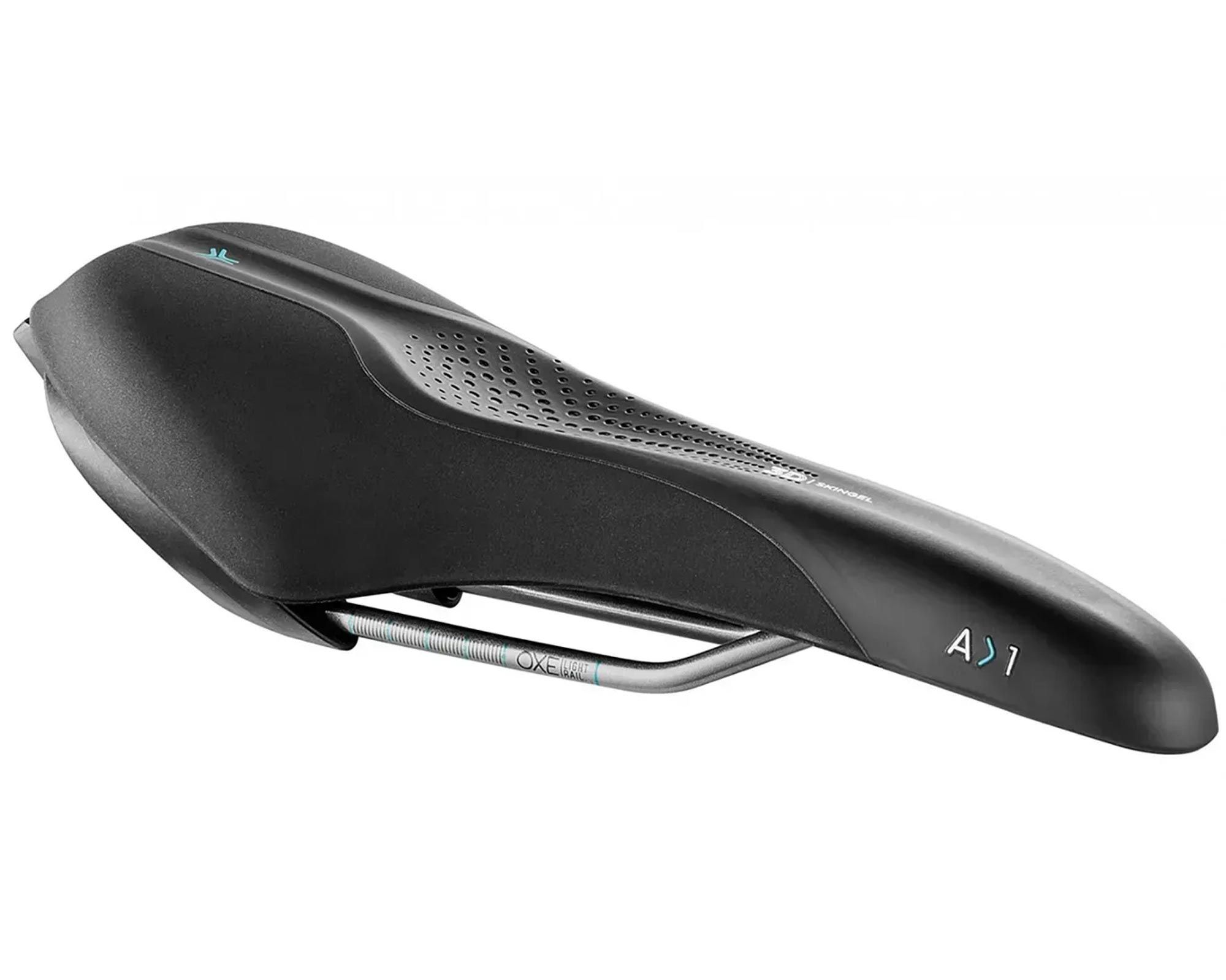 Седло Selle Royal SCIENTIA A2 Athletic, 3D skingel, обивка Black Gummy/Black mokka, 289х144мм, 390г, рейлы сталь + Curva suspension