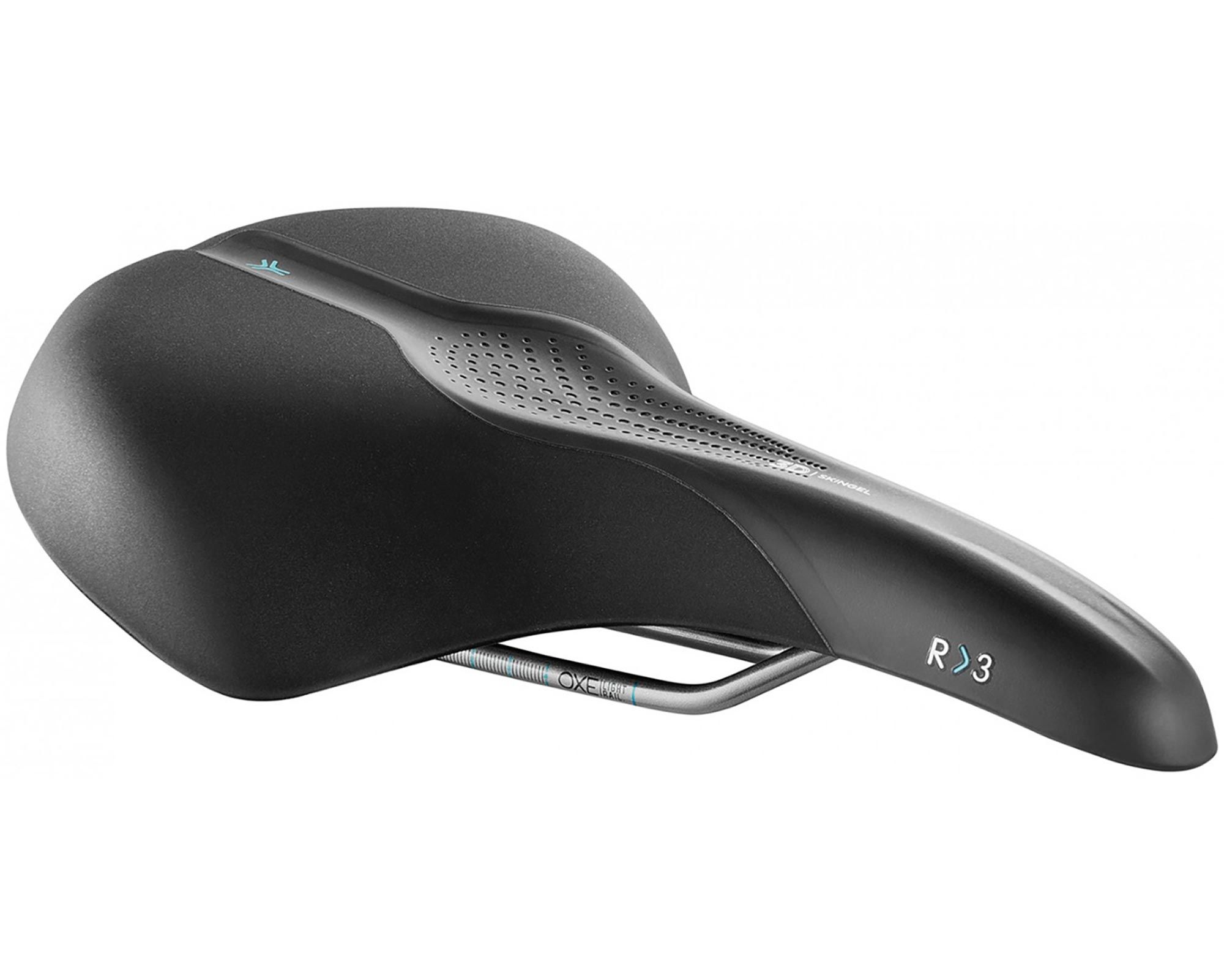 Седло Selle Royal SCIENTIA R3 Relaxed, 3D skingel, обивка Black Gummy/Black mokka, 289х224мм, 520г, рейлы сталь + Curva suspension