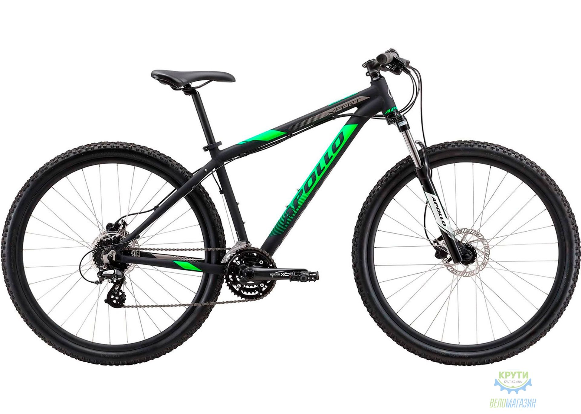 Велосипед 29 Apollo XPERT 20 рама - L matte Black / neon Green / Charcoal
