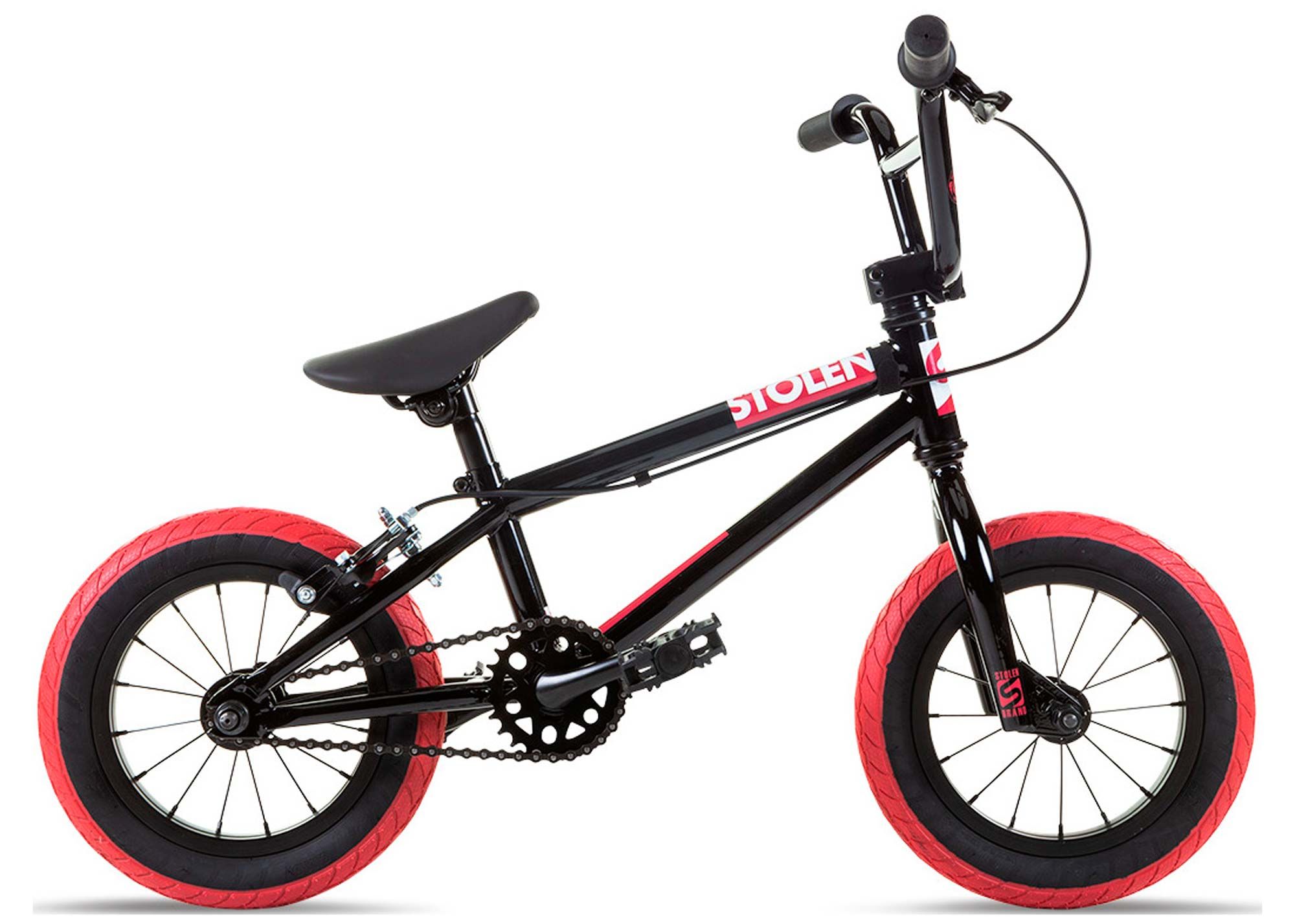 Велосипед 12 Stolen AGENT 13.25 2021 BLACK W/ DARK RED TIRES