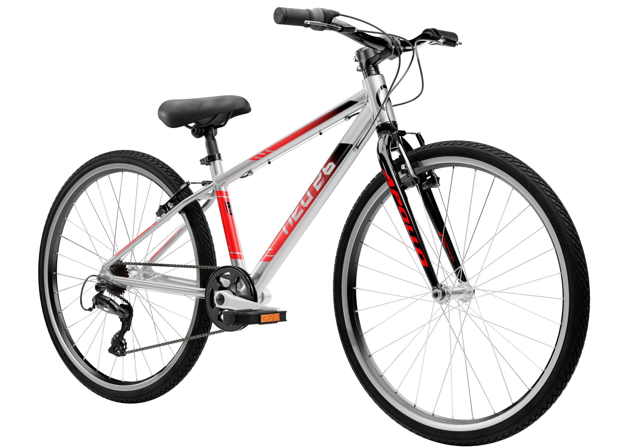 Велосипед 26 Apollo NEO 7s boys Brushed Alloy / Black / Red Fade