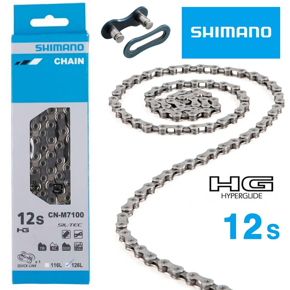 Цепь Shimano CN-M7100 SLX 12-speed 126 links SIL-TEC + Quick-LINK