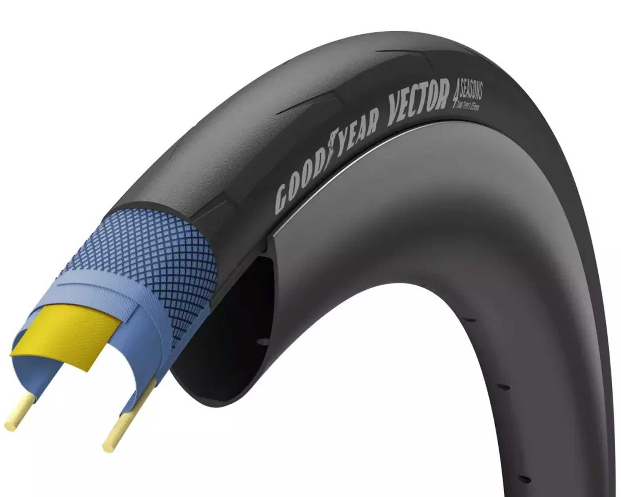 Покришка 700X25C (25-622) Goodyear Vector 4Seasons Tube Type, Folding, Black, 120Tpi