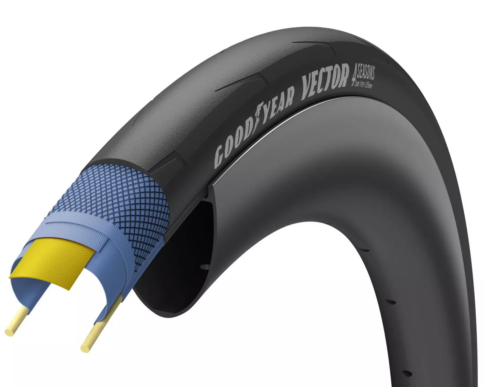 Покришка 700X25C (25-622) Goodyear Vector 4Seasons Tubeless Comolete, Folding, Black, 120Tpi