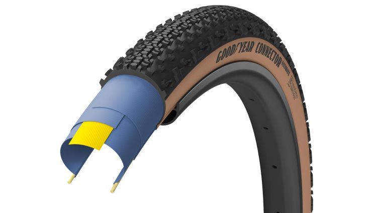 Покрышка 700X40 (40-622) Goodyear Connector Tubeless Complete, Folding, Black/Tan, 120Tpi
