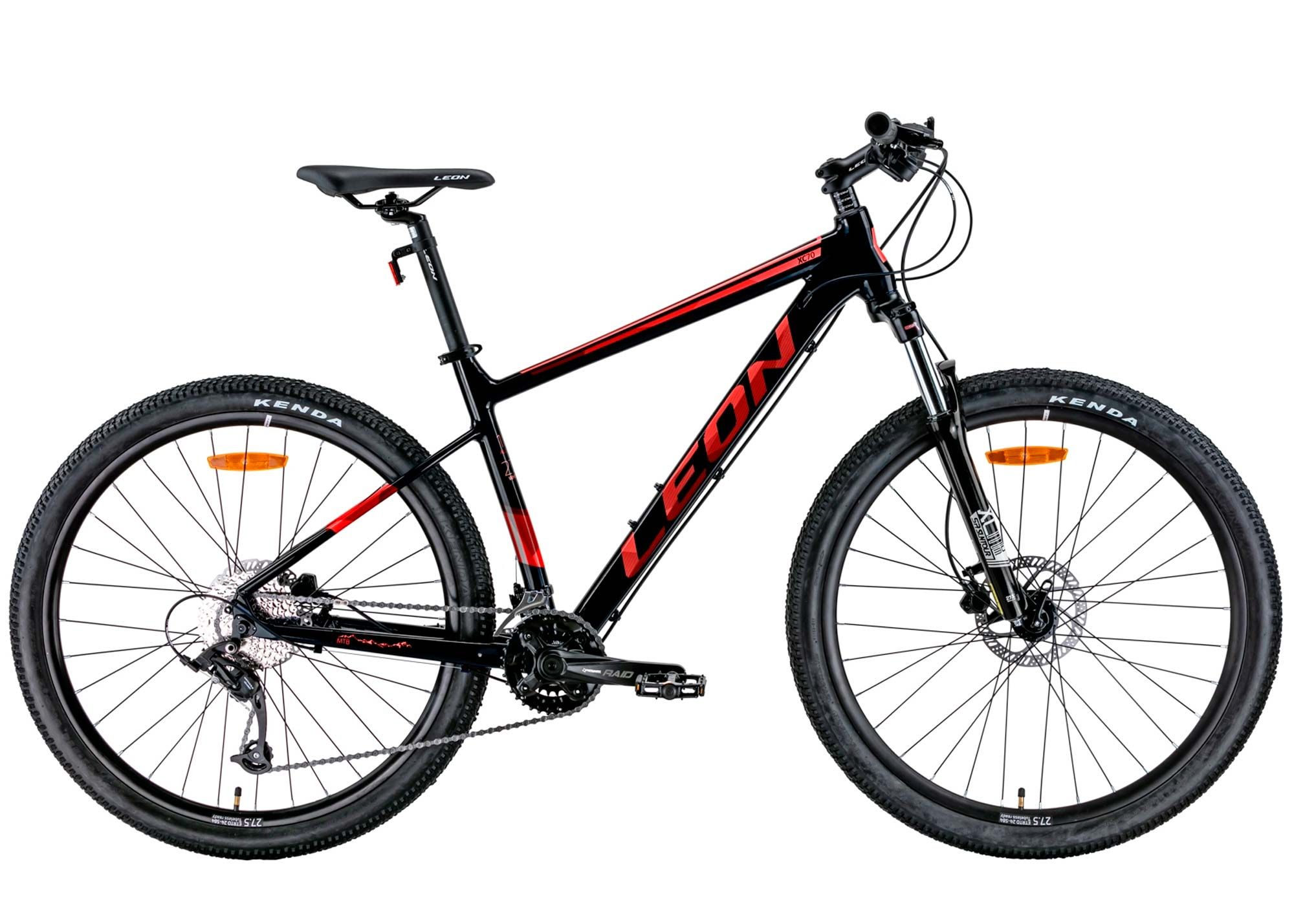 Велосипед 27.5 Leon XC-70 AM Hydraulic lock out HDD 2022 черный с красным, размер - 20