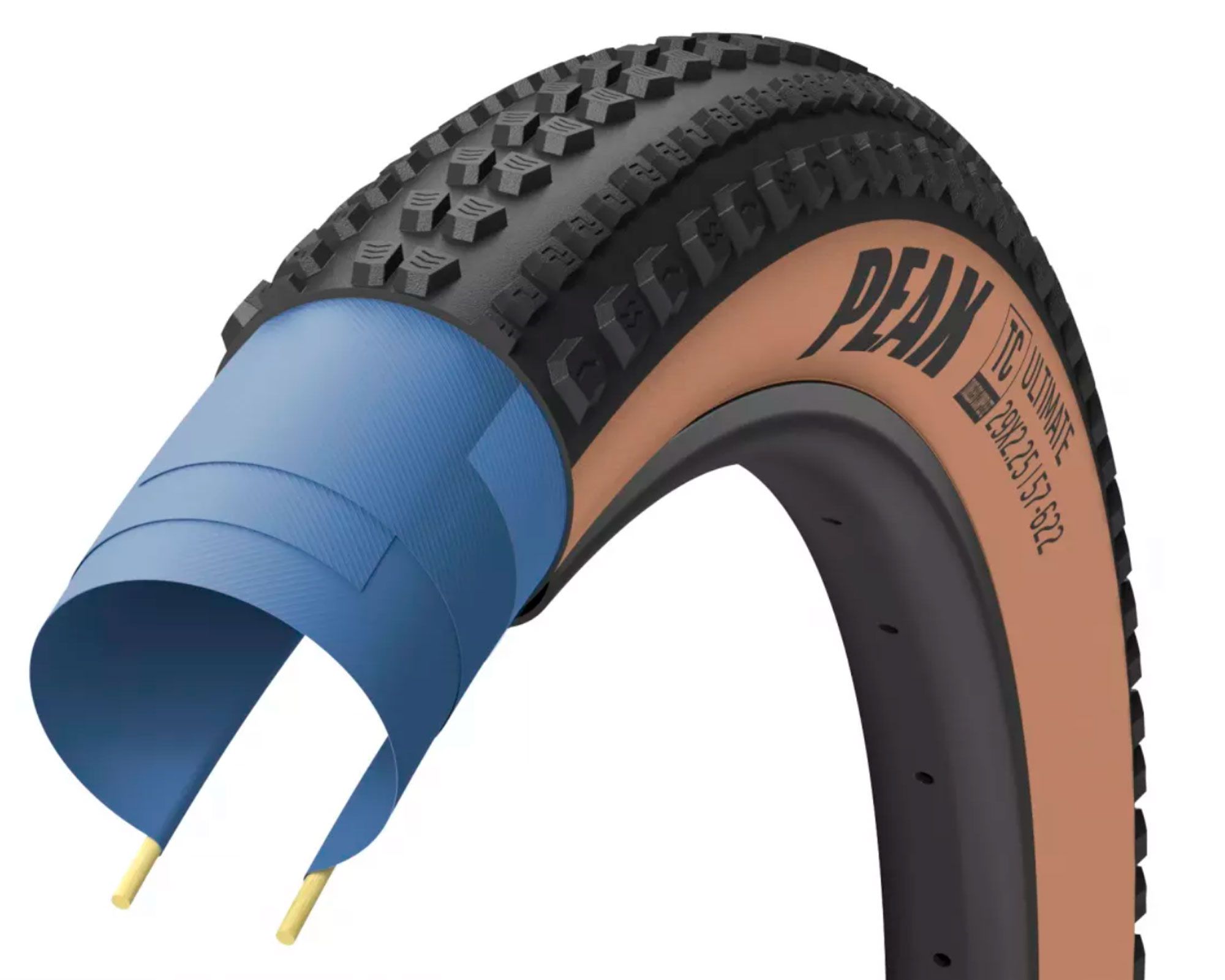 Покришка 700x45 (45-622) GoodYear Peak Ultimate Tubeless Complete Folding Blk/Tan, 120tpi