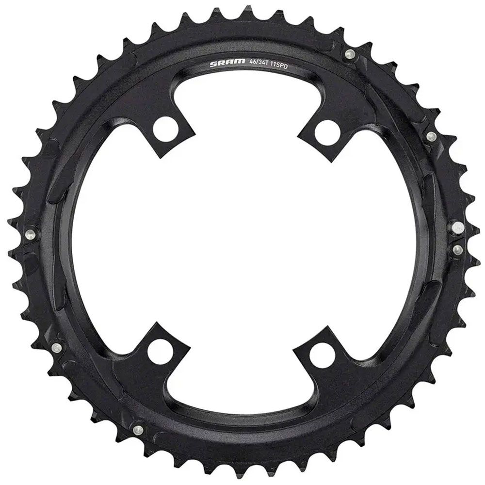 Зірка SRAM Road Asymmetrical 46T 110 Alum 3mm Black (46-34)